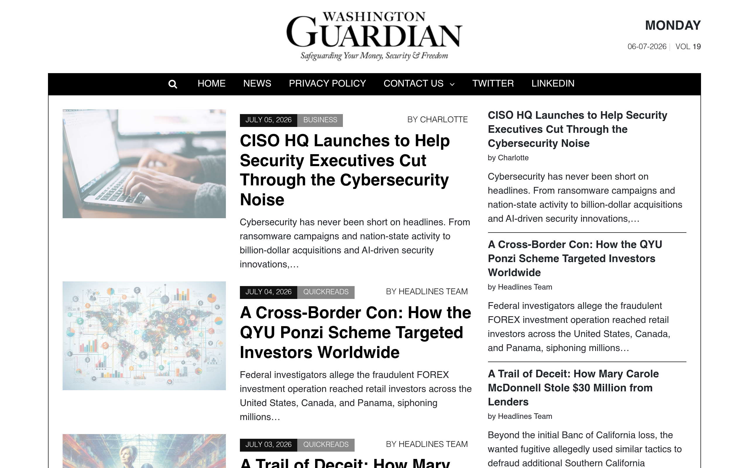 Screenshot of washingtonguardian.com