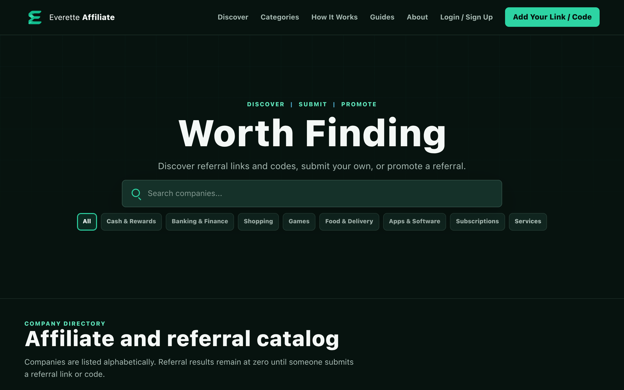 Everette Affiliate screenshot, image 1