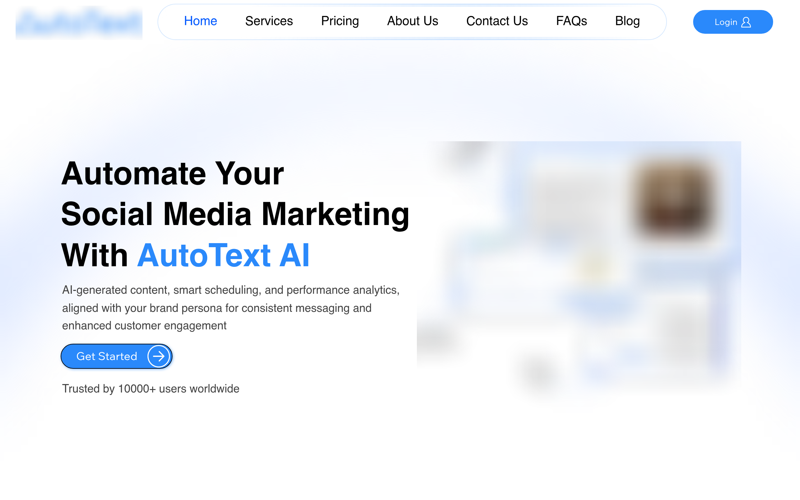 Screenshot of AutoText AI website