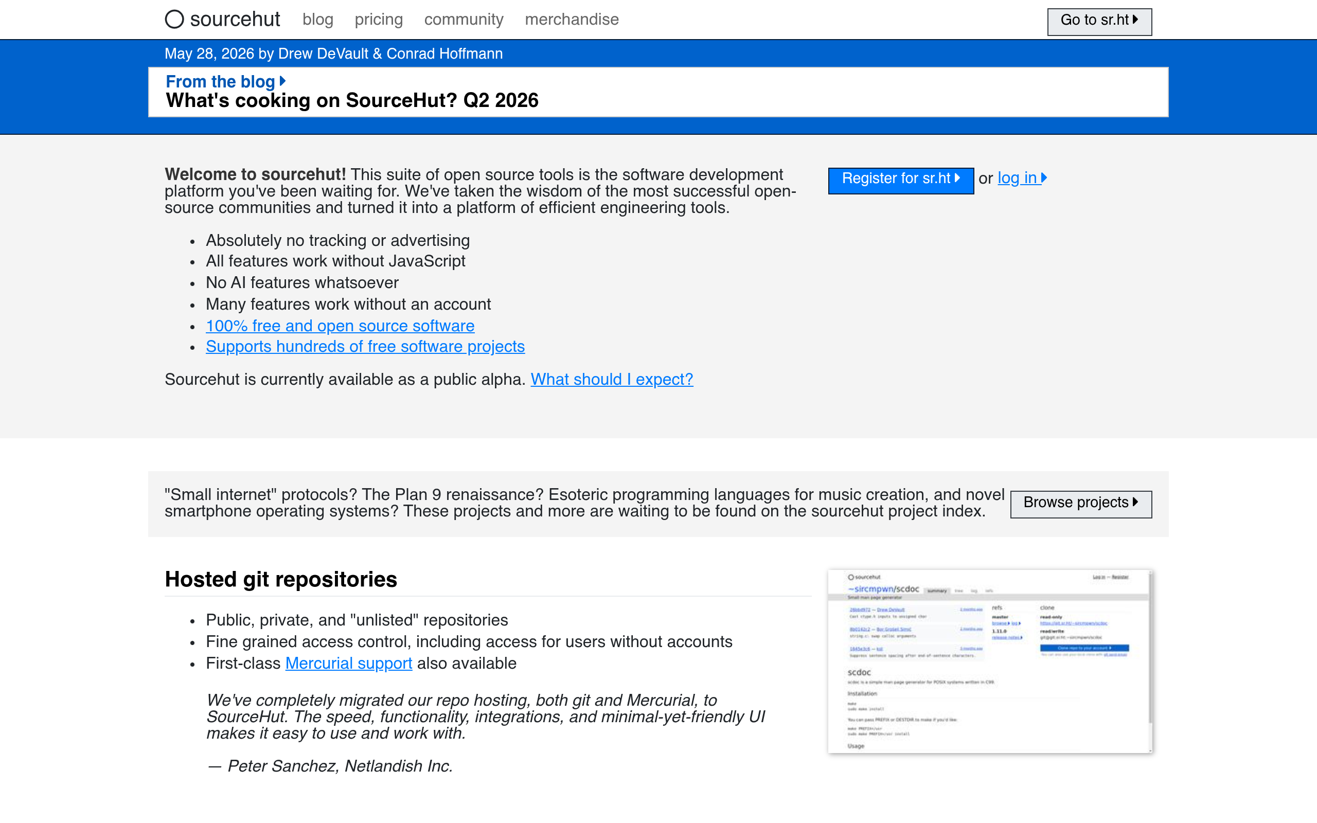 sourcehut screenshot – image 1