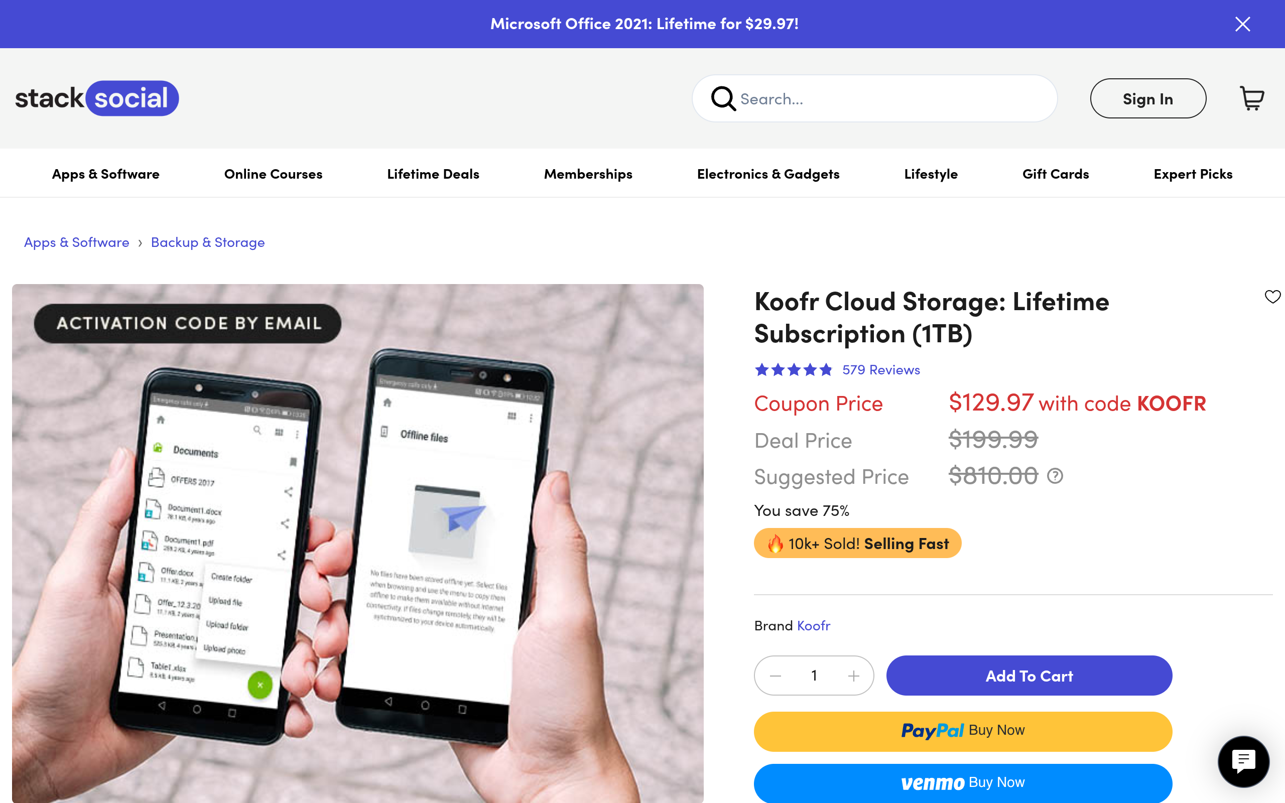 Koofr Cloud Storage: 1TB Lifetime Subscription 9.97