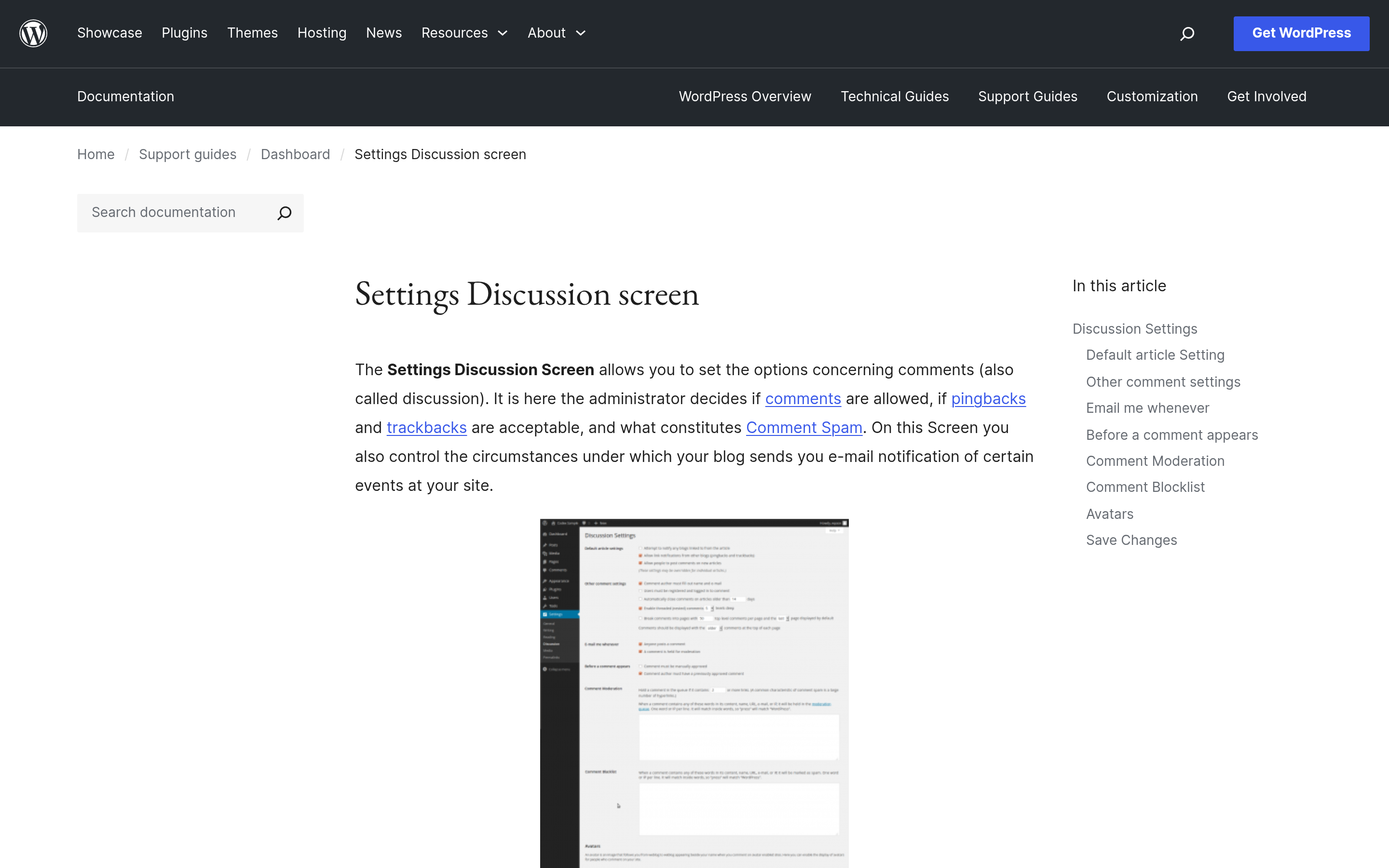 WordPress Settings Discussion screen showing the option to allow people to submit comments on new posts