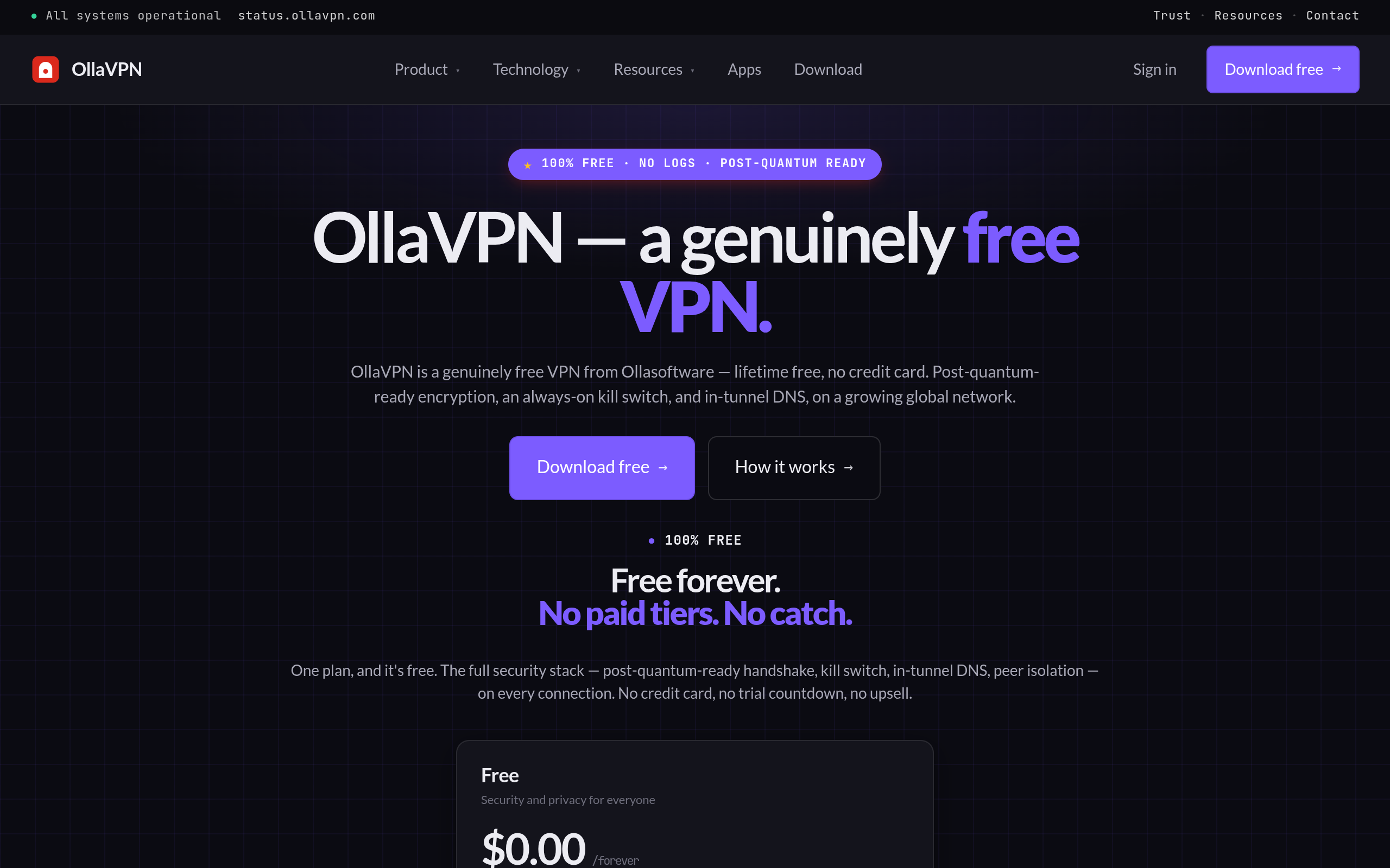 OllaVPN screenshot – image 1