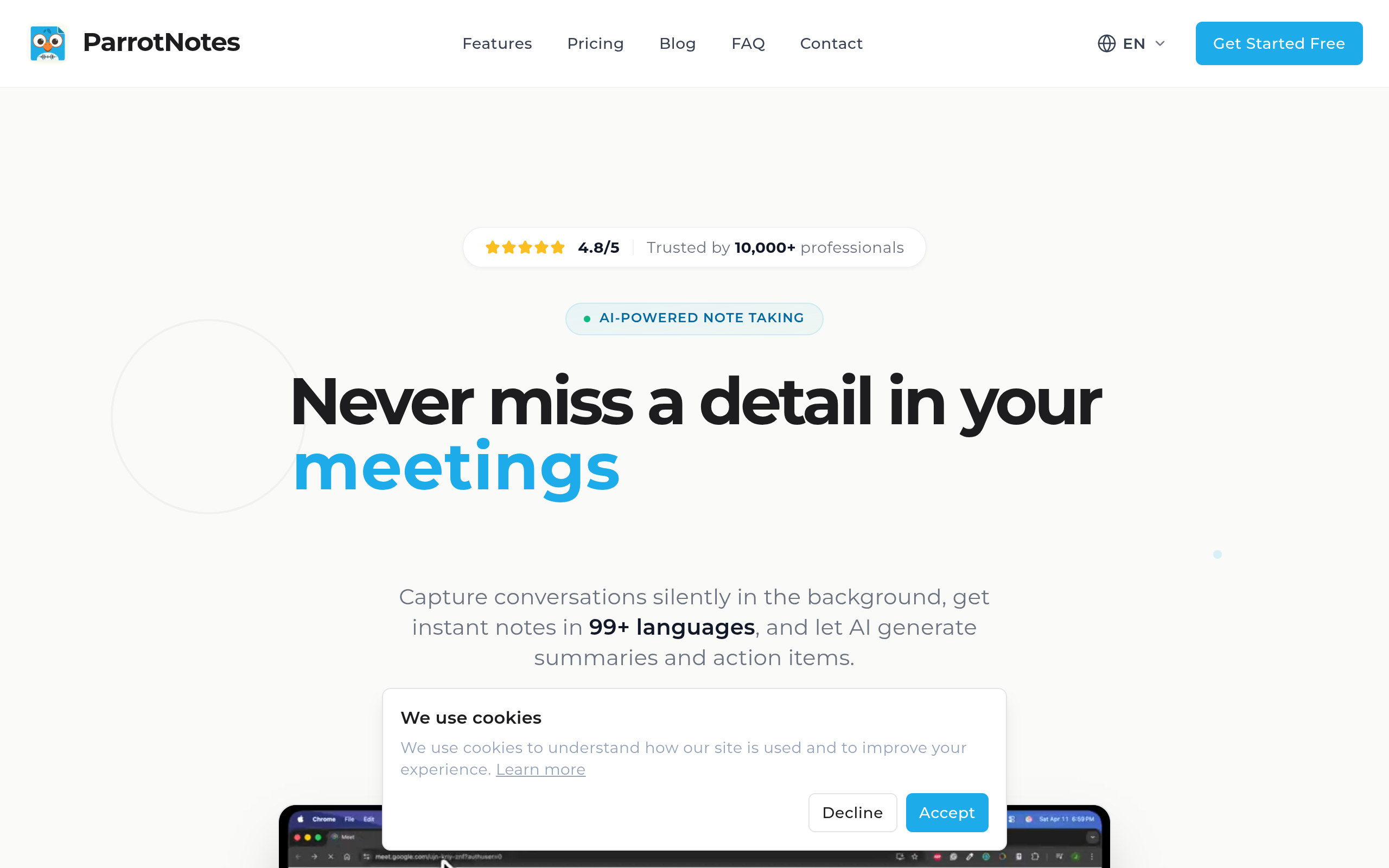 ParrotNotes screenshot, image 1