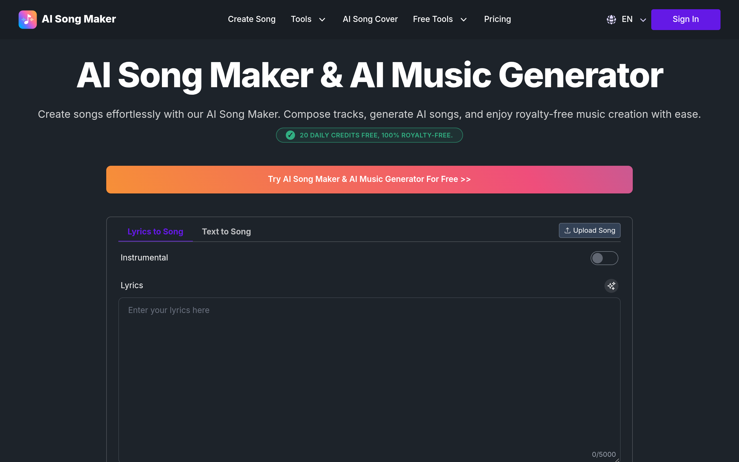 AI Song Maker screenshot, image 1