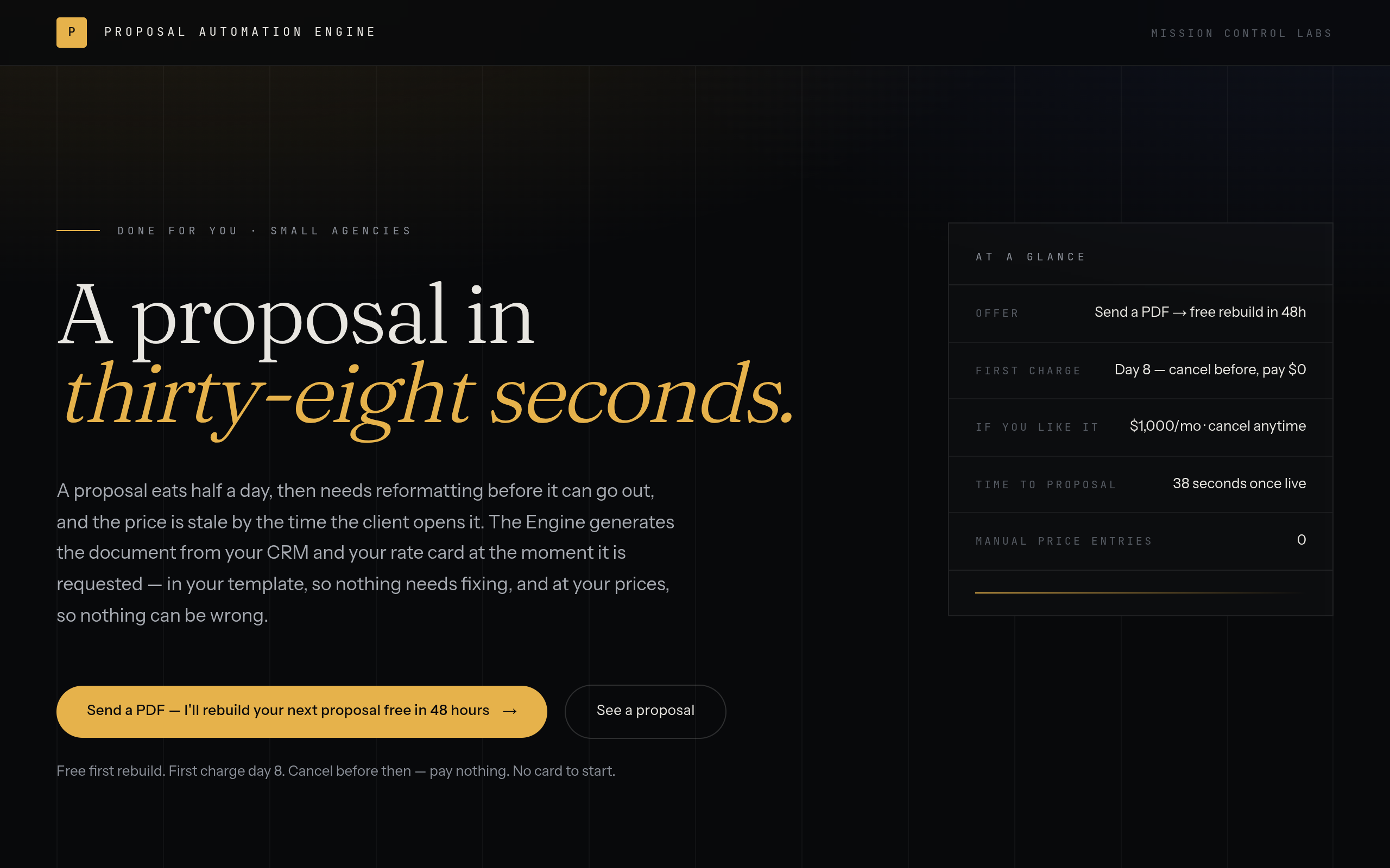 Proposal Automation Engine screenshot, image 1