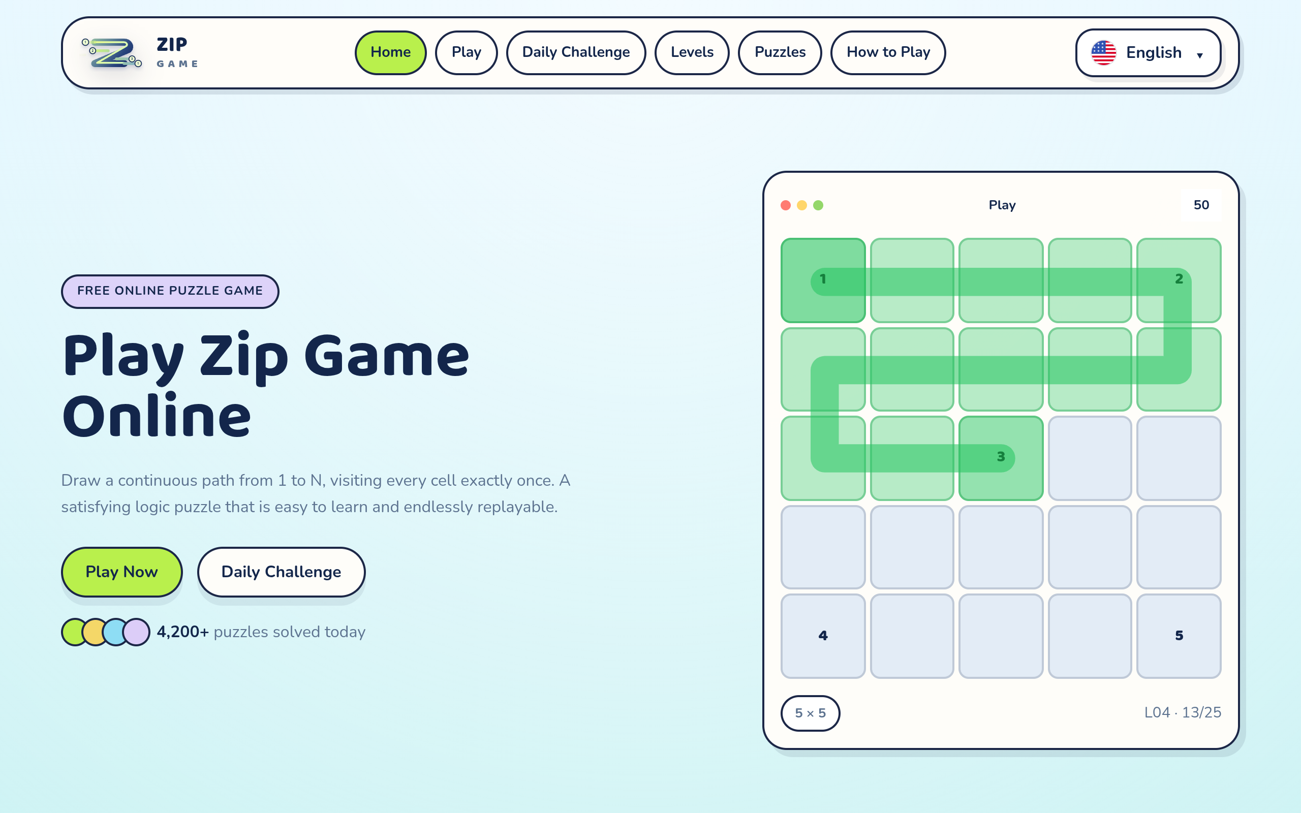 Play Zip Game Online screenshot, image 1