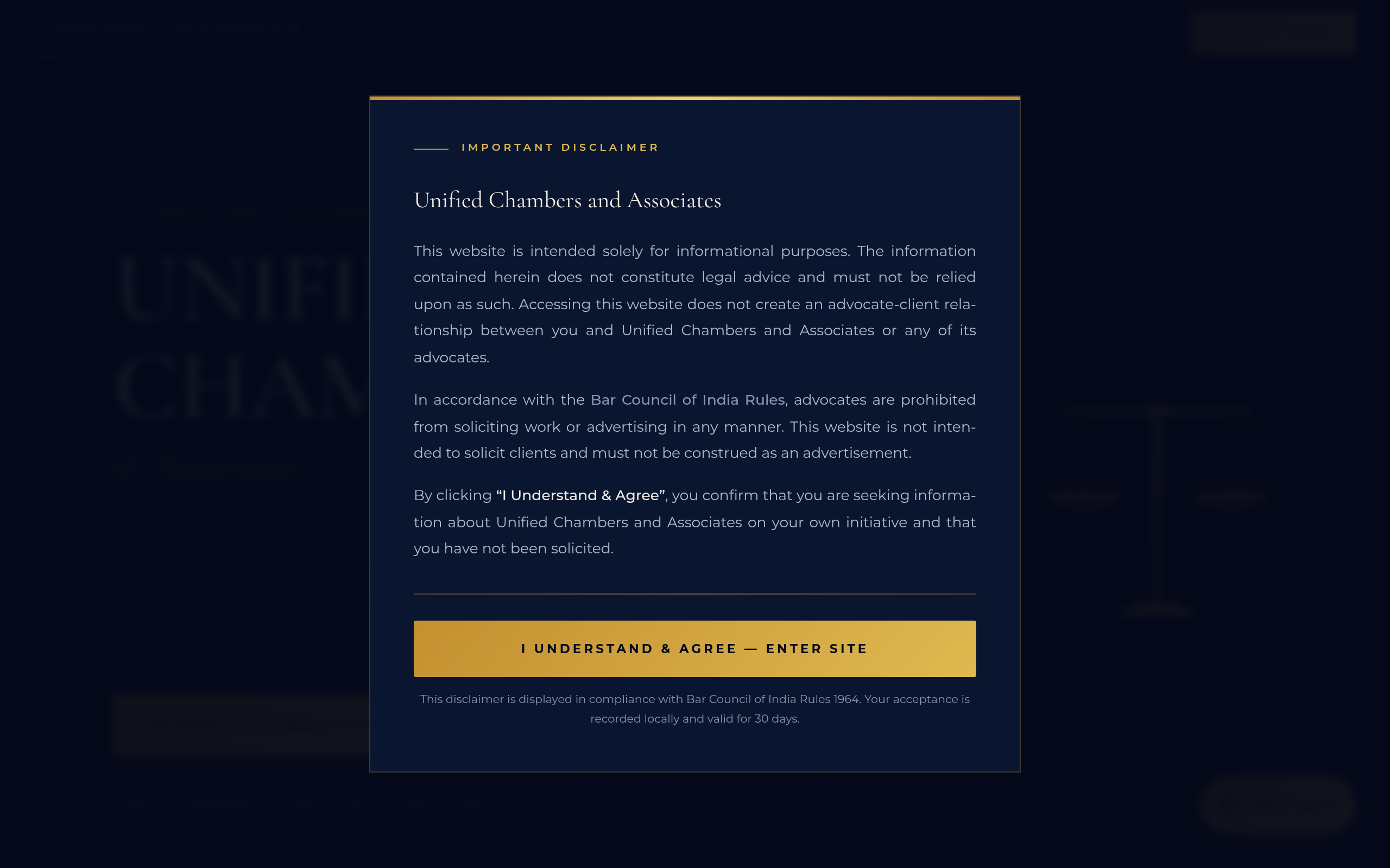 Unified Chambers & Associates website screenshot