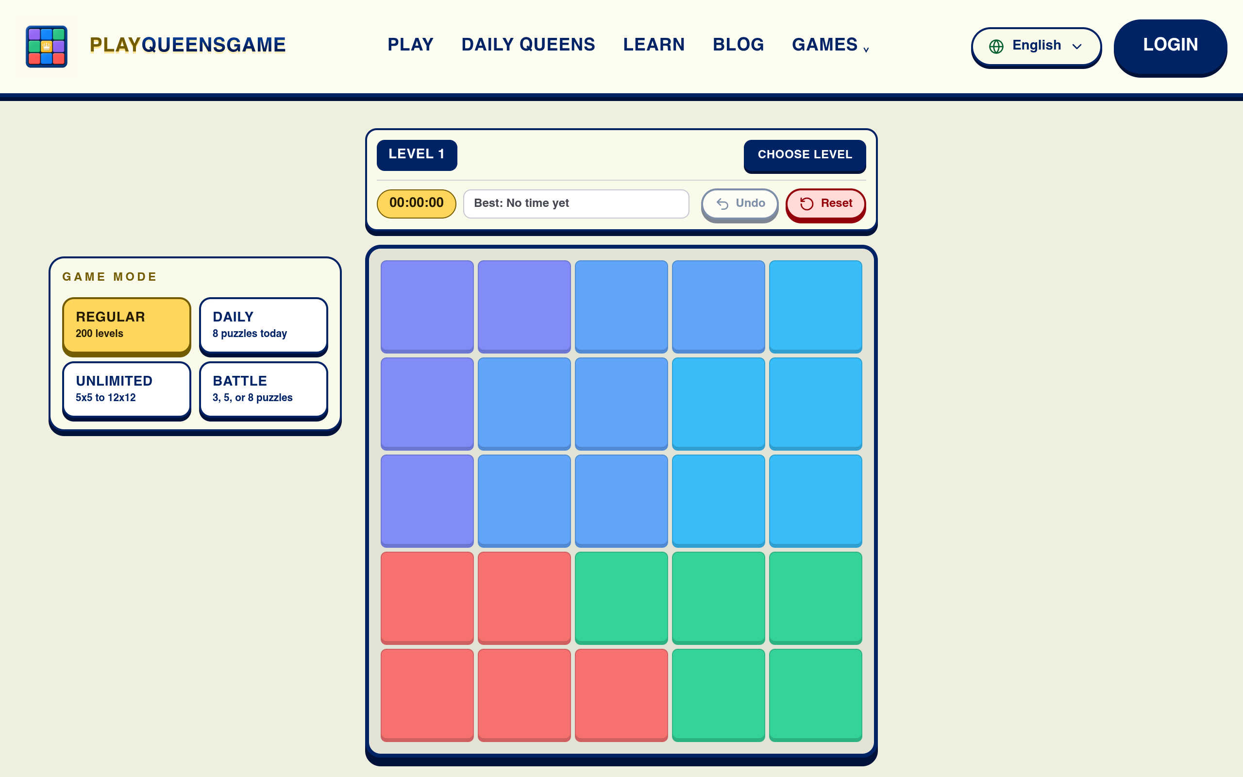 Screenshot of playqueensgame.org