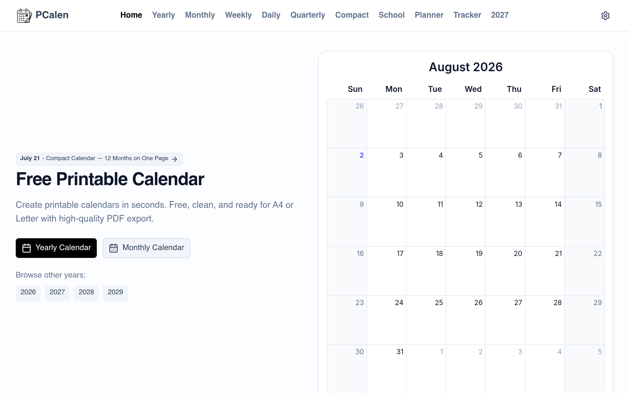 PCalen screenshot – image 1