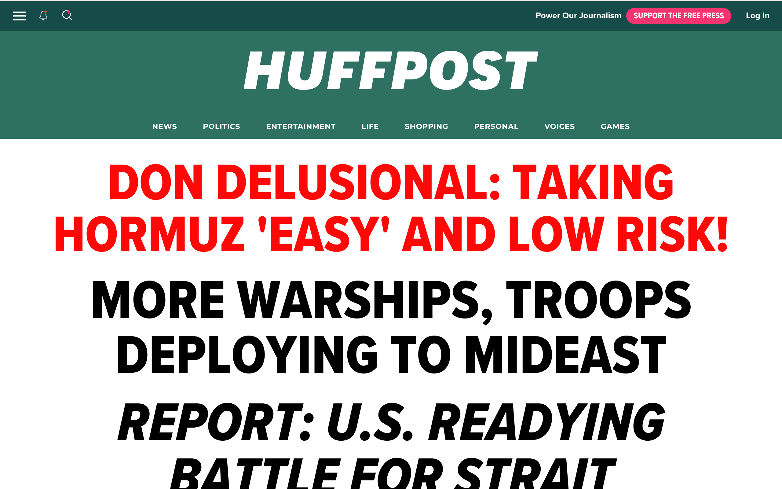 Screenshot of huffingtonpost.com