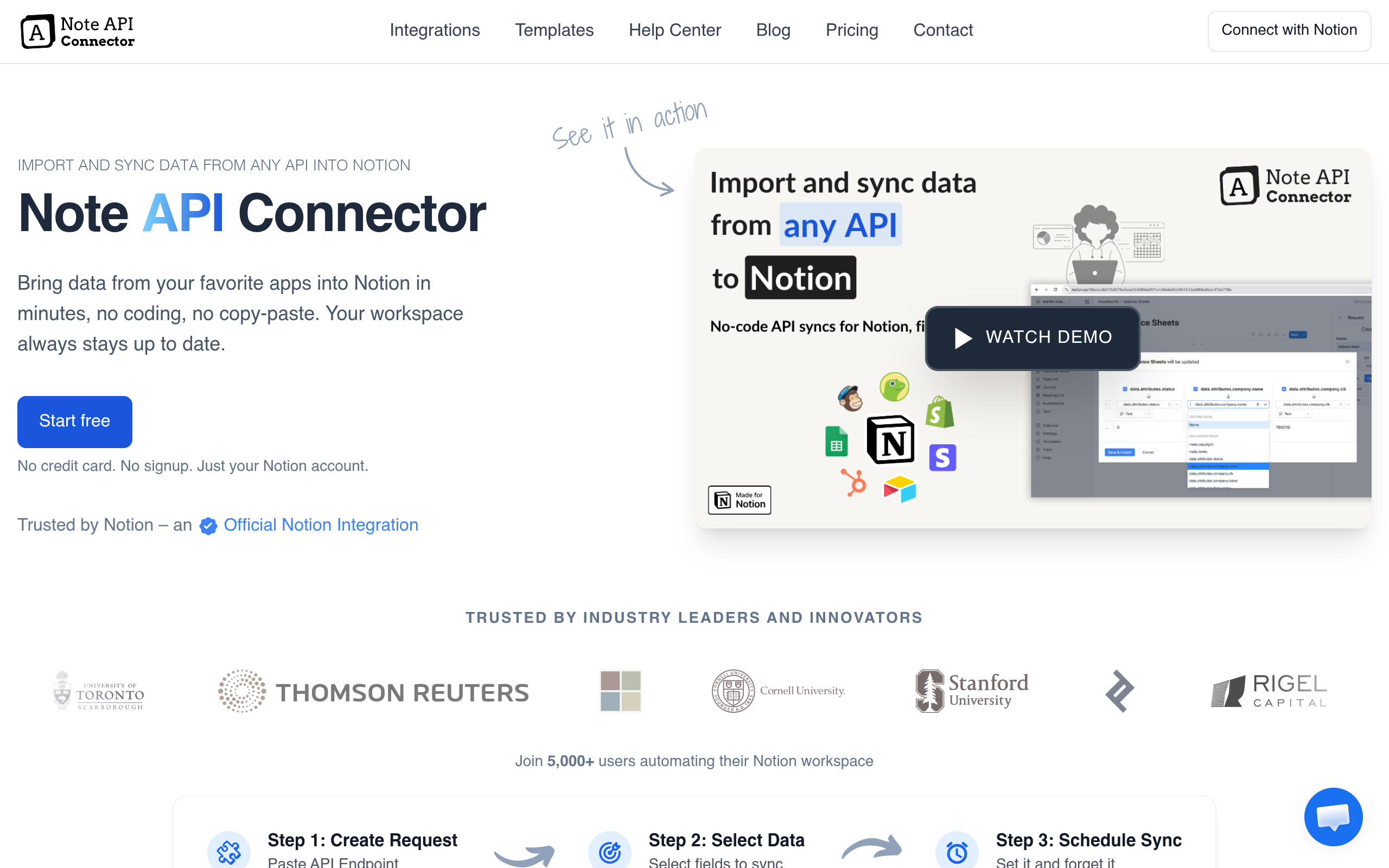 Note API Connector screenshot, image 1