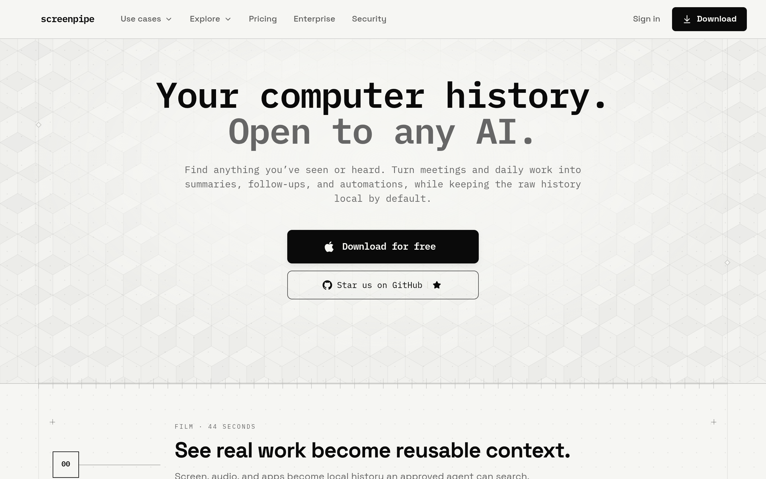 Screenpipe screenshot