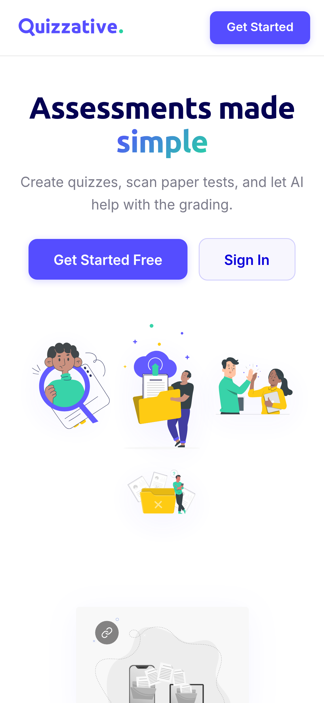 Mobile screenshot of quizzative.net