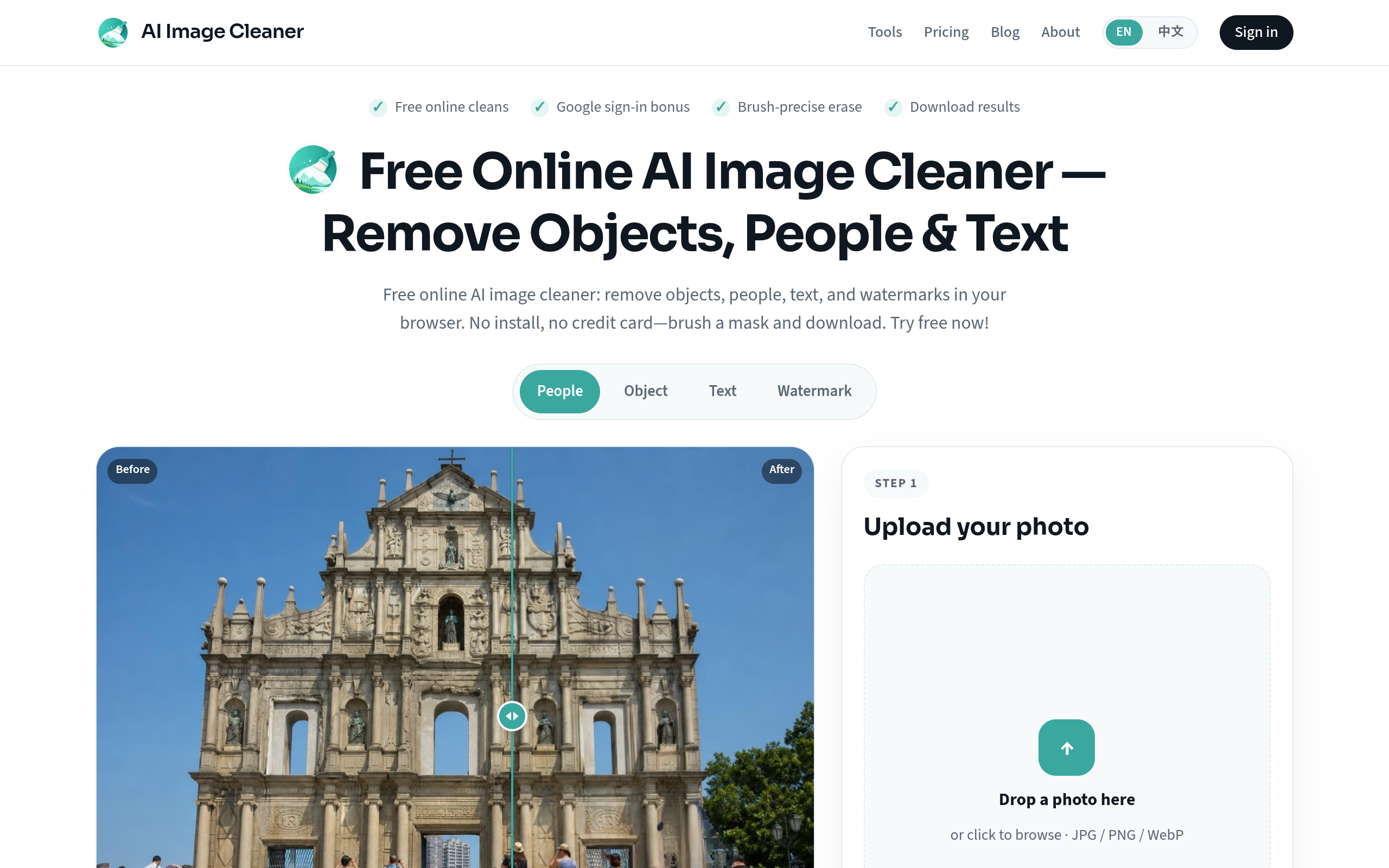 Free Online AI Image Cleaner — Remove Objects, People & Text