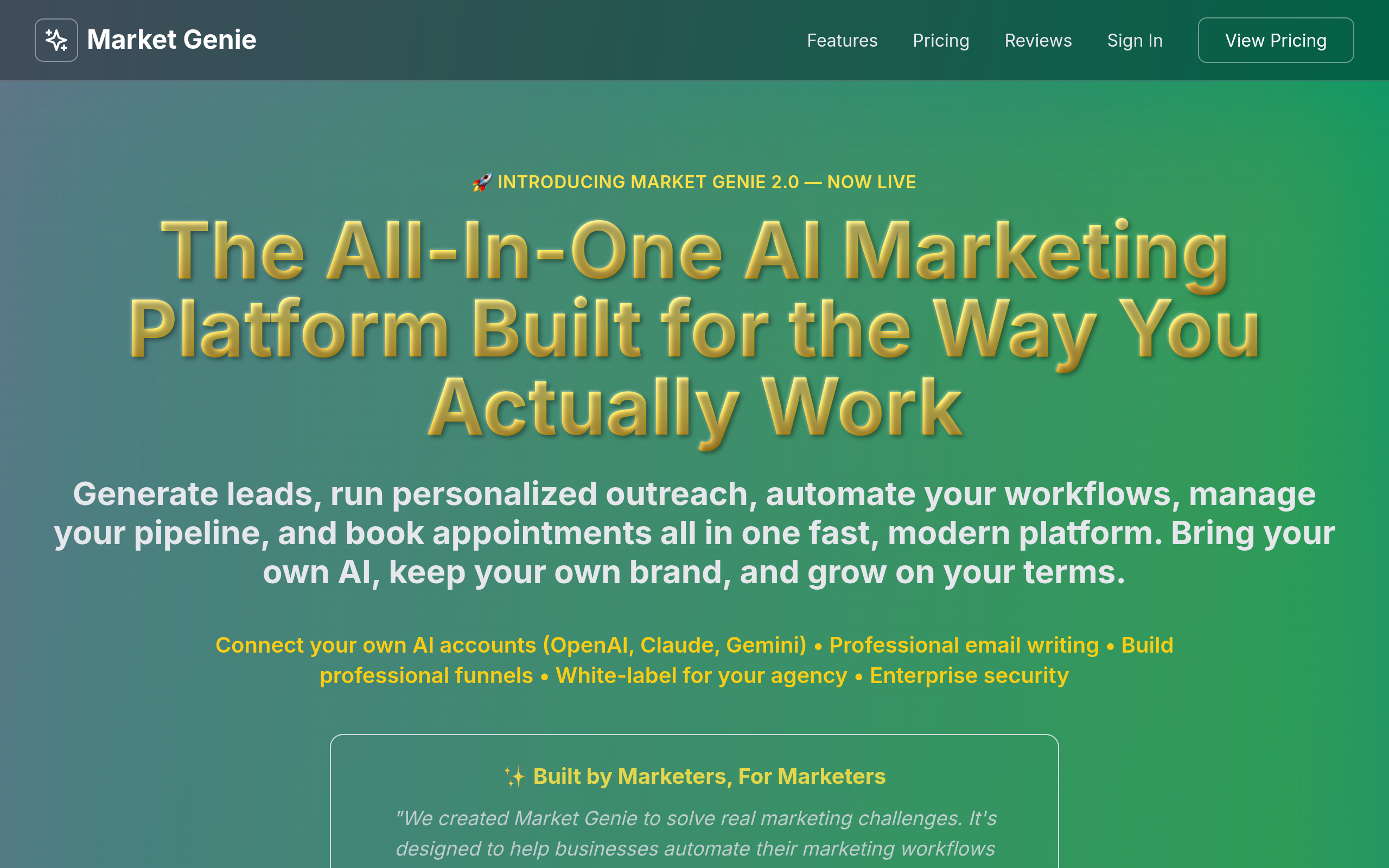 Market Genie 2.0 AI Marketing System screenshot – image 1
