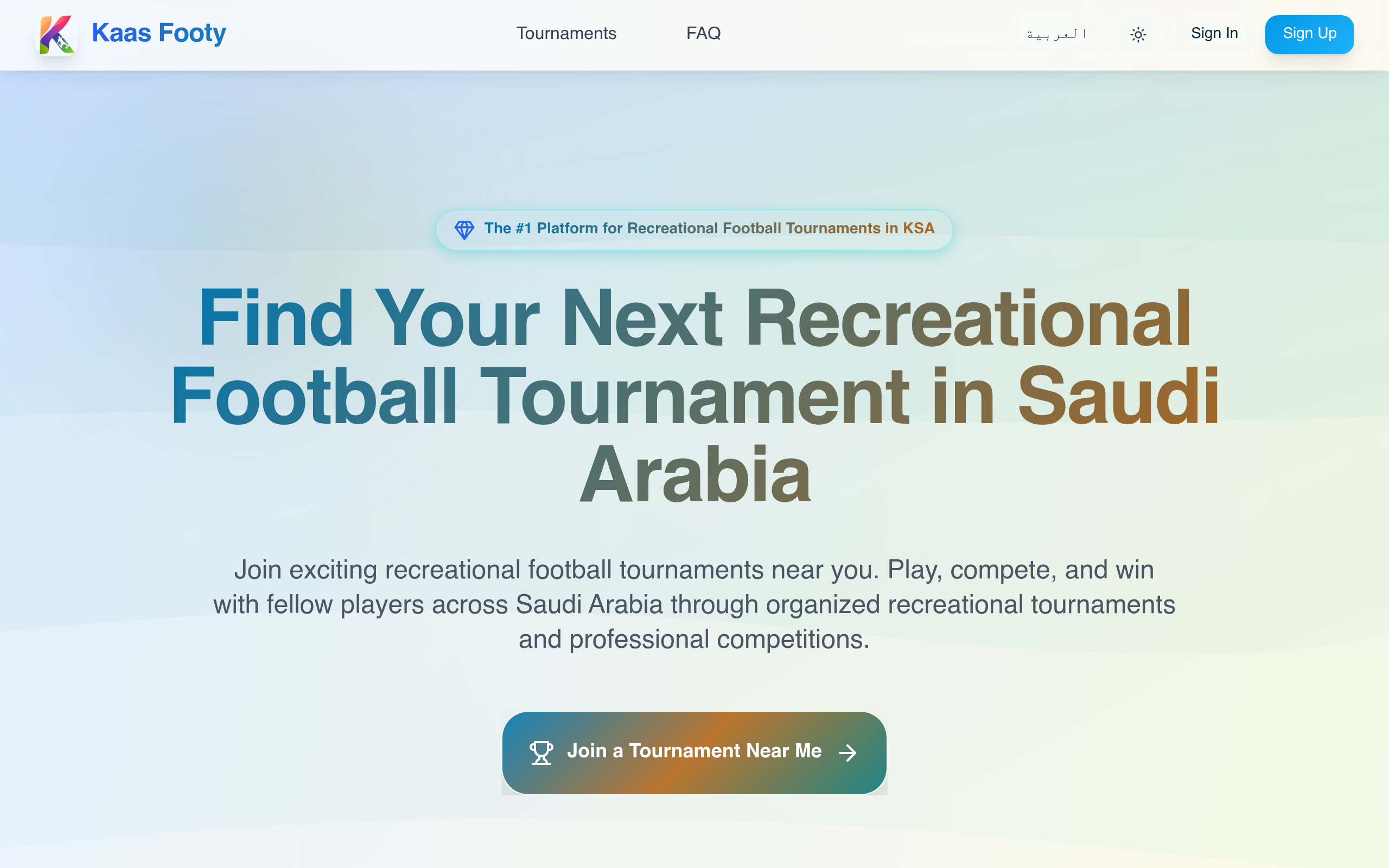 KAAS Footy - Efficient tournament management system streamlining organization of soccer competitions