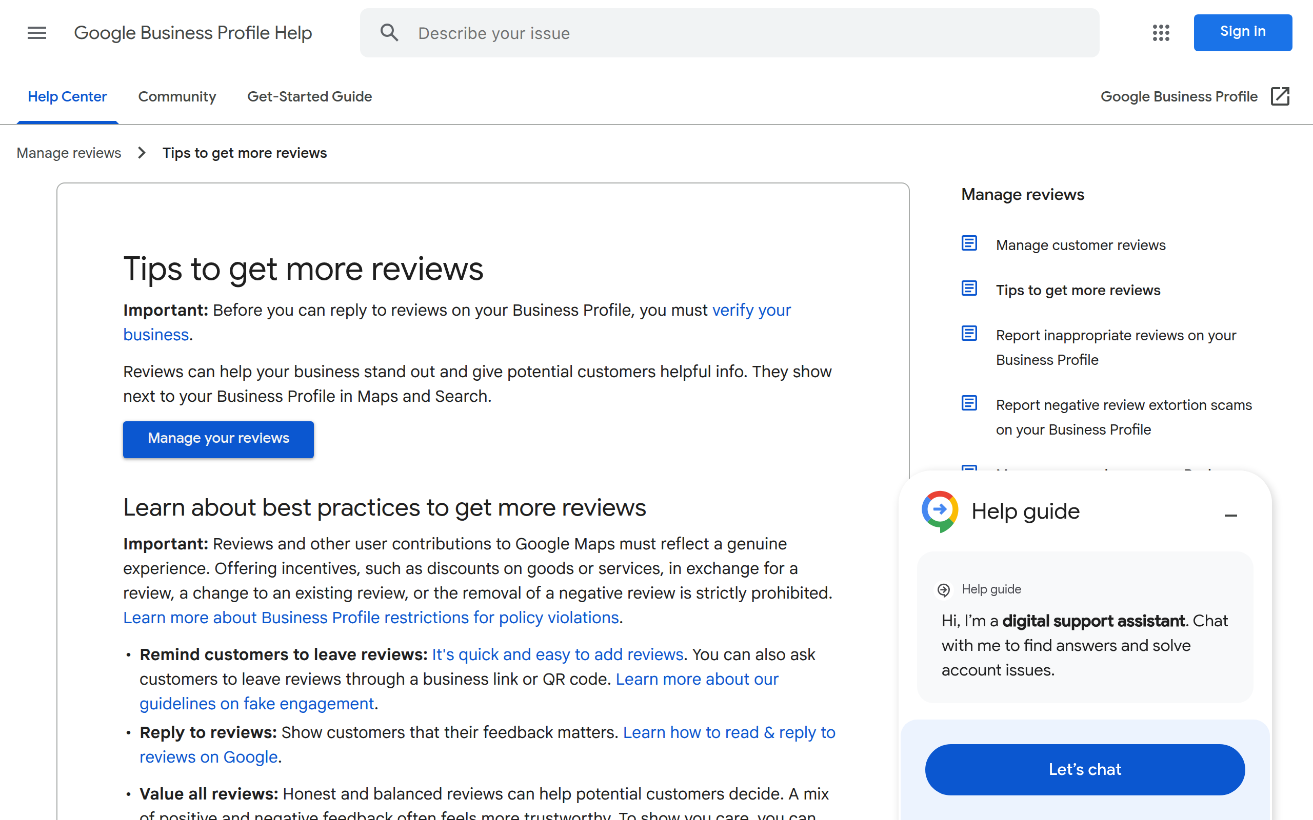 Manage and encourage positive Google reviews Screenshot
