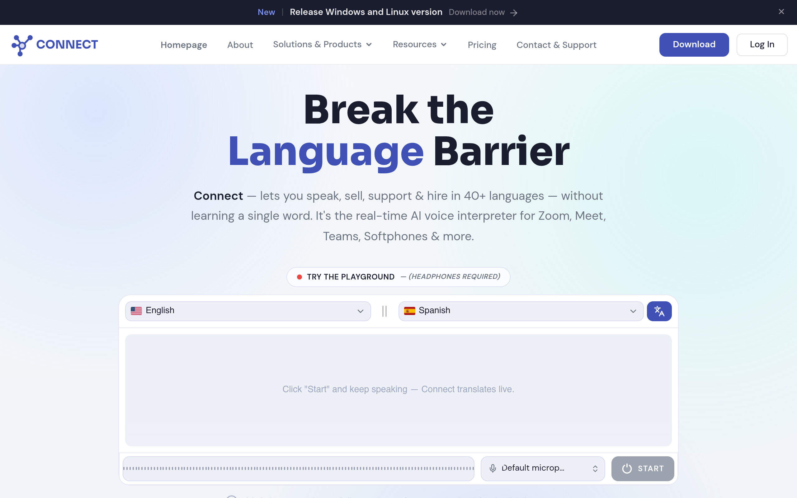 Connect screenshot – image 1