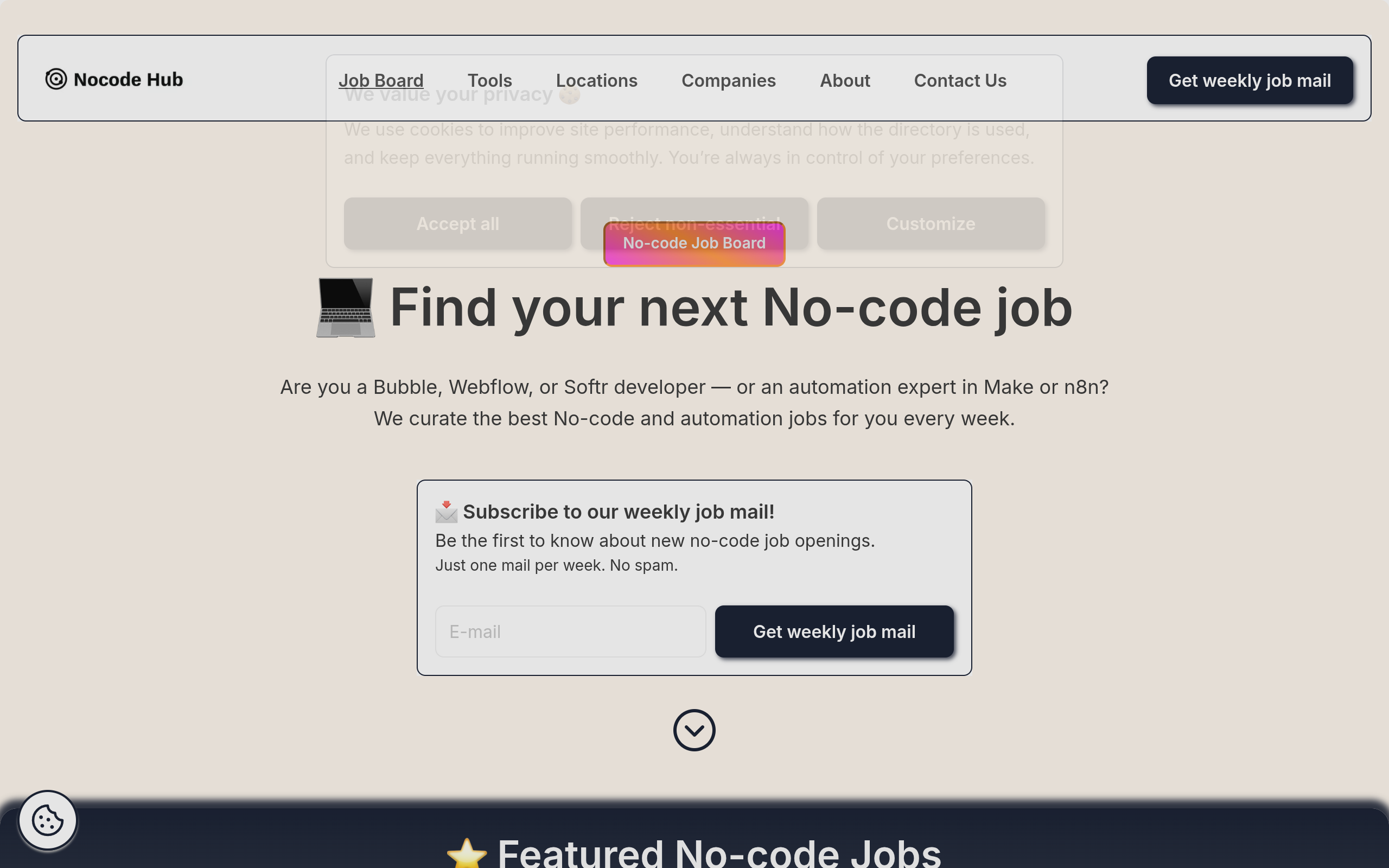 Nocode Hub No-code Job Board screenshot, image 1