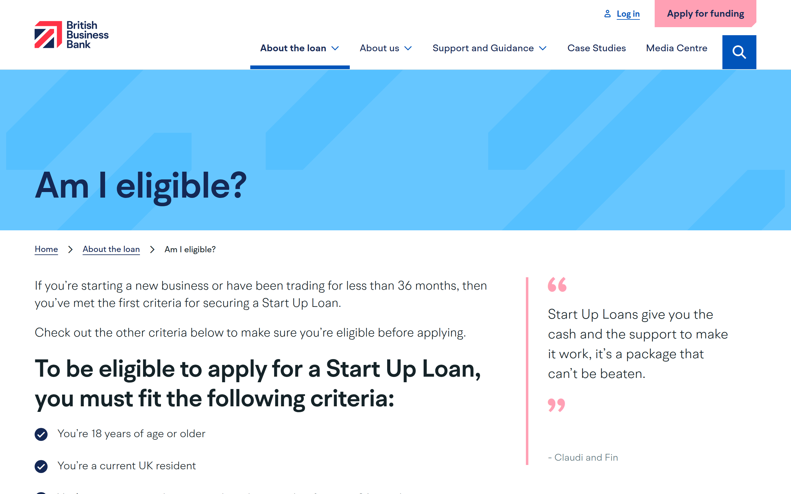 Startuploans Co screenshot