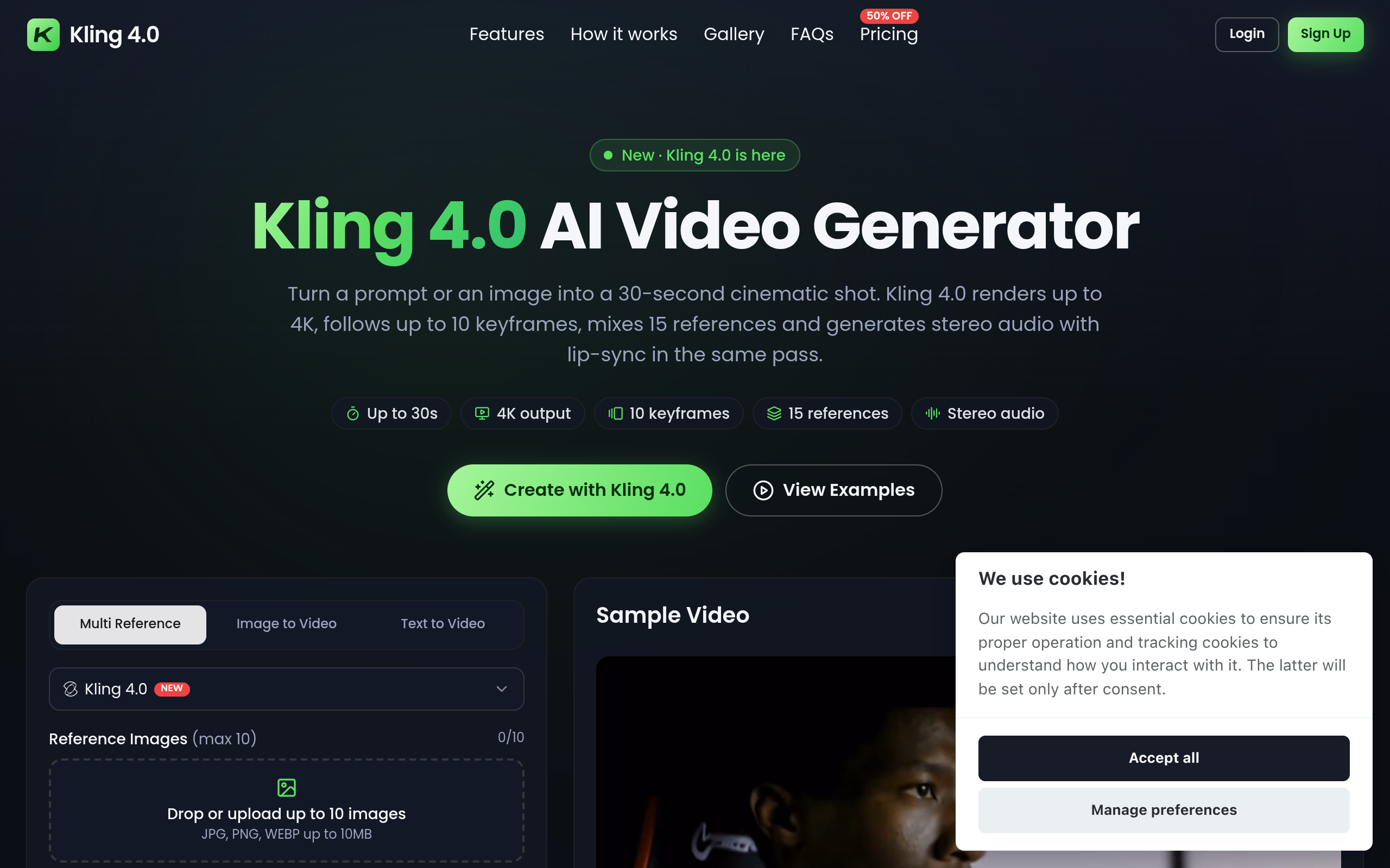 Kling 4.0 screenshot, image 1