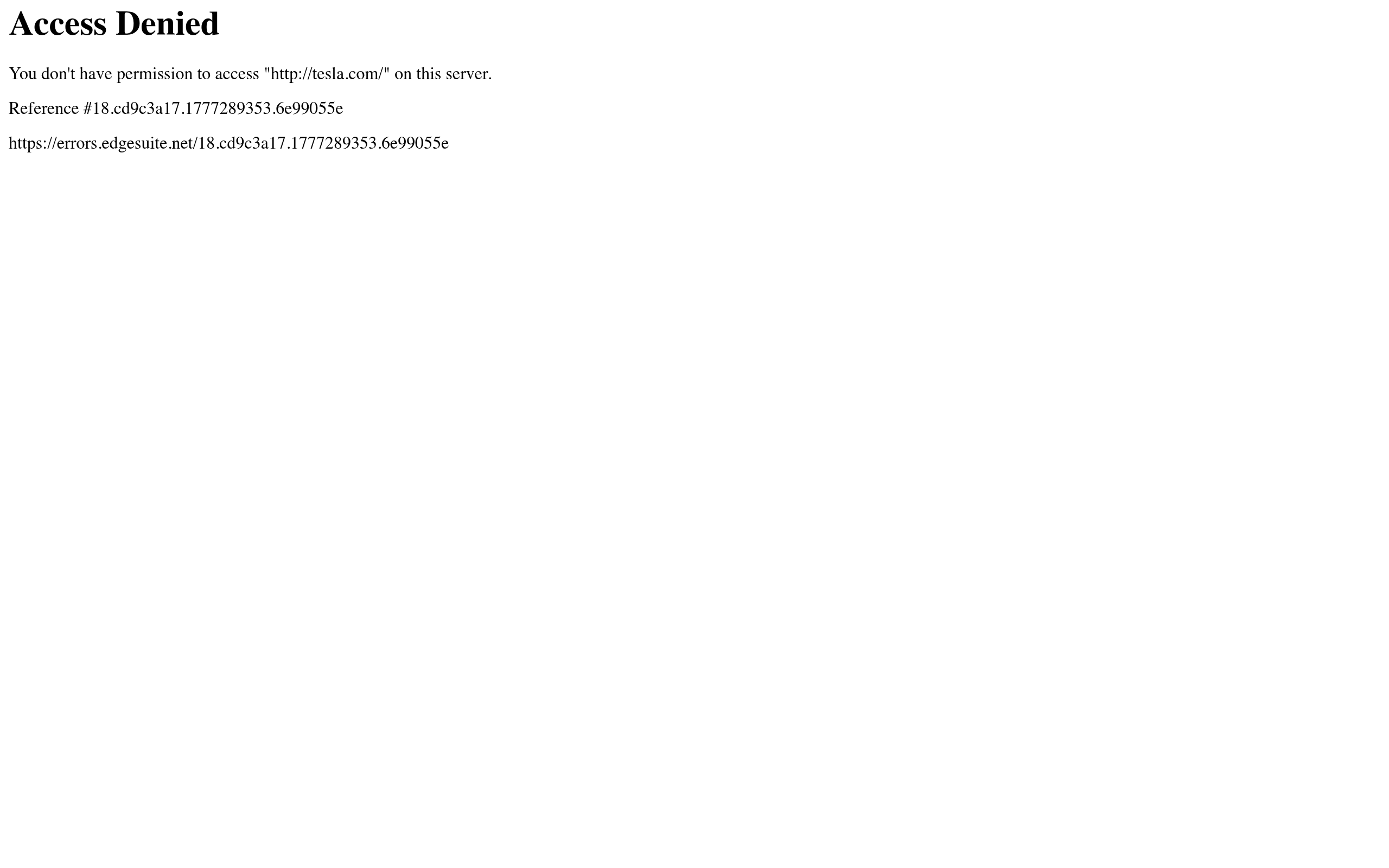 Screenshot of tesla.com