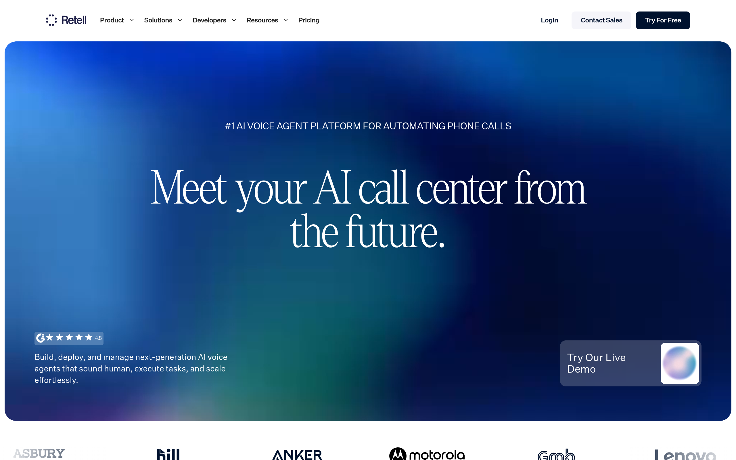 AI Voice Agent Platform for Phone Call Centers screenshot – image 1