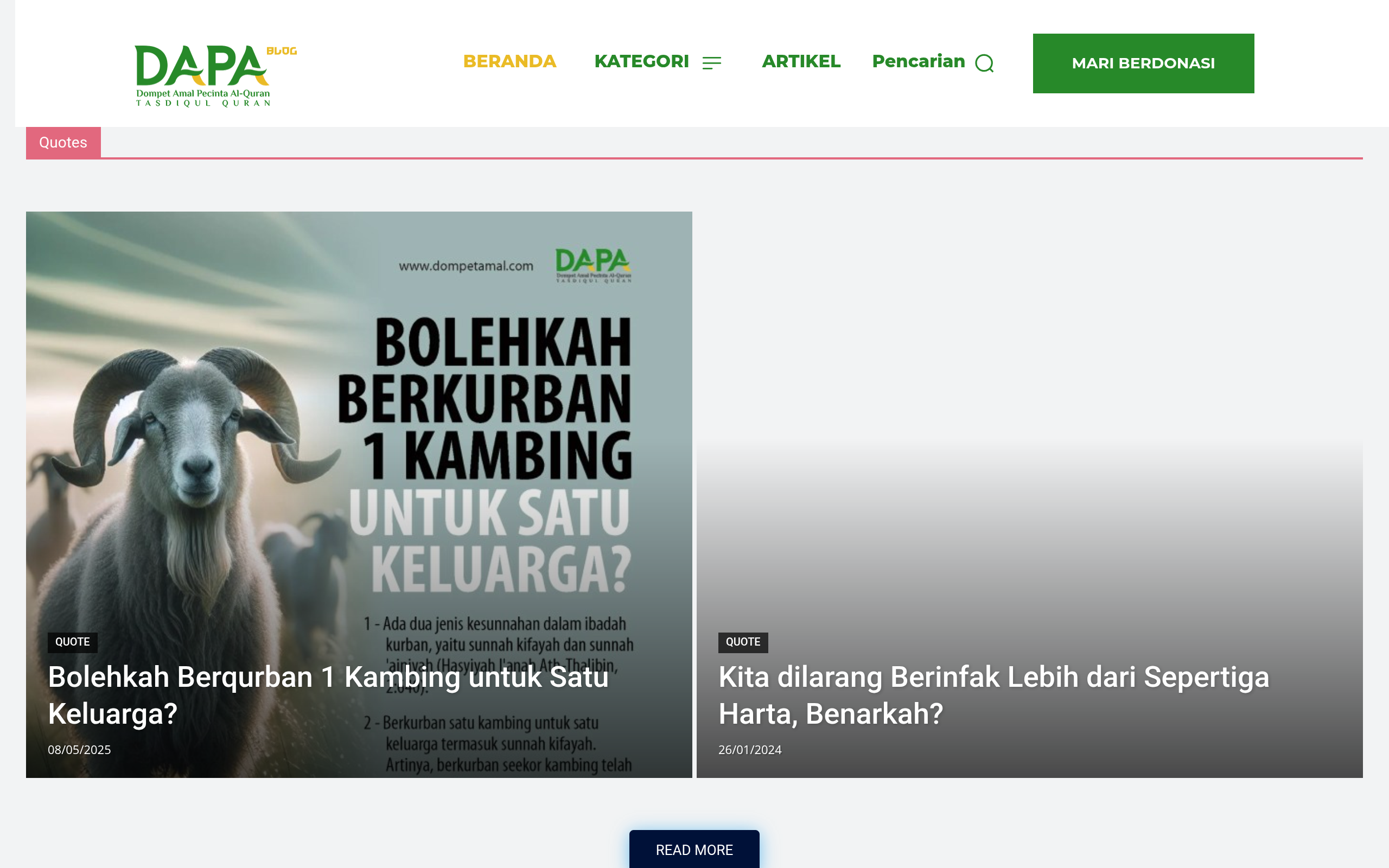 Screenshot of blog.dompetamal.com