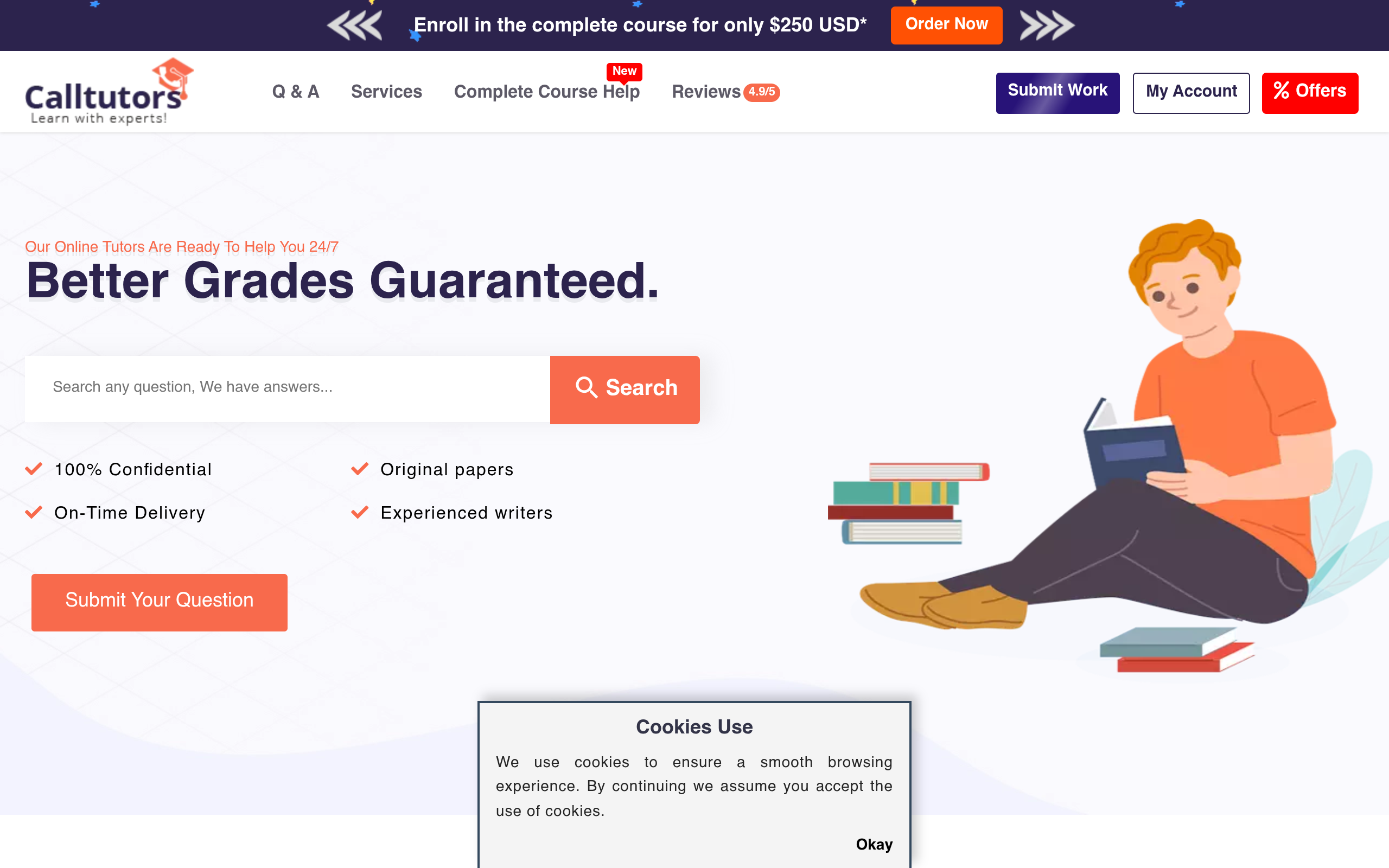 Screenshot of calltutors.com