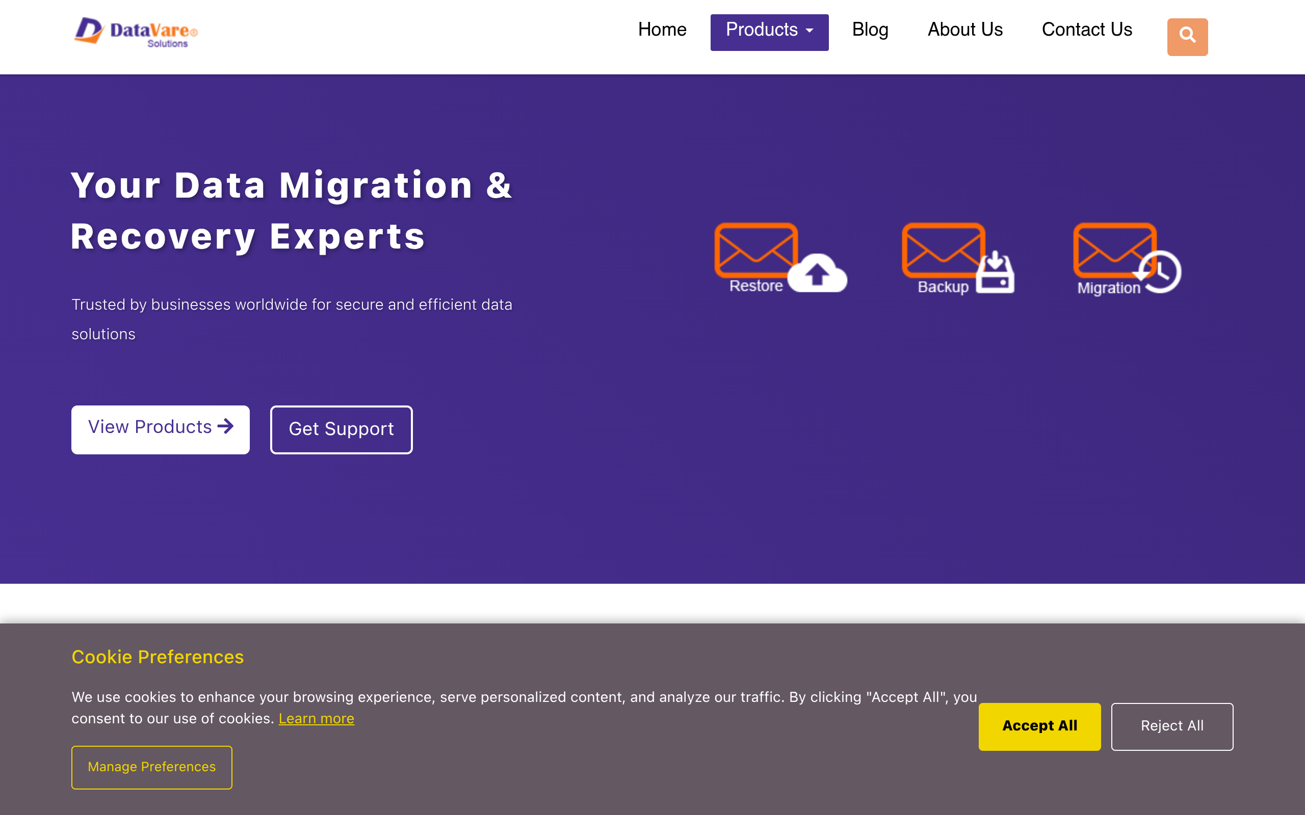 DataVare Software and Services Official Website screenshot