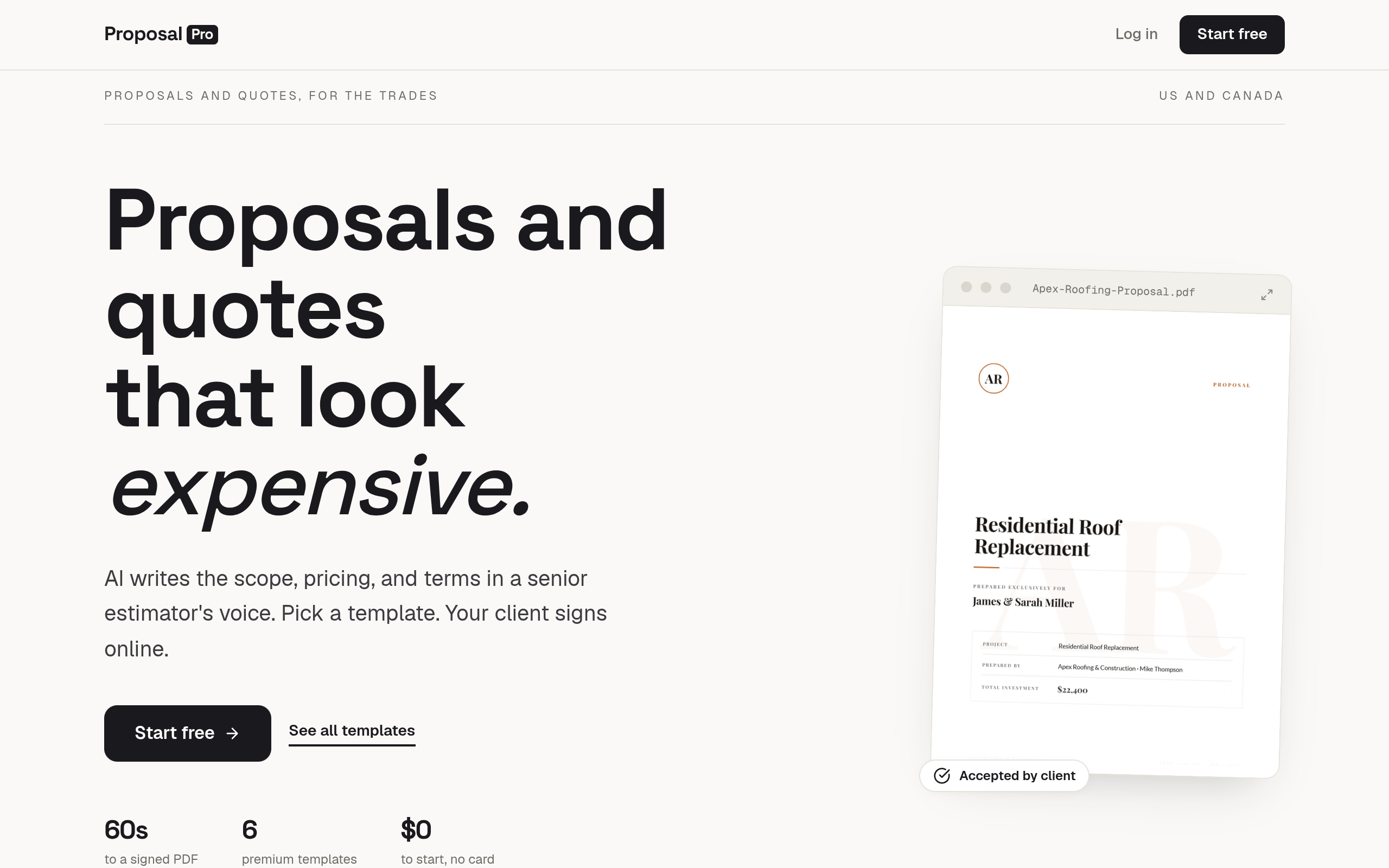 ProposalPro screenshot, image 1