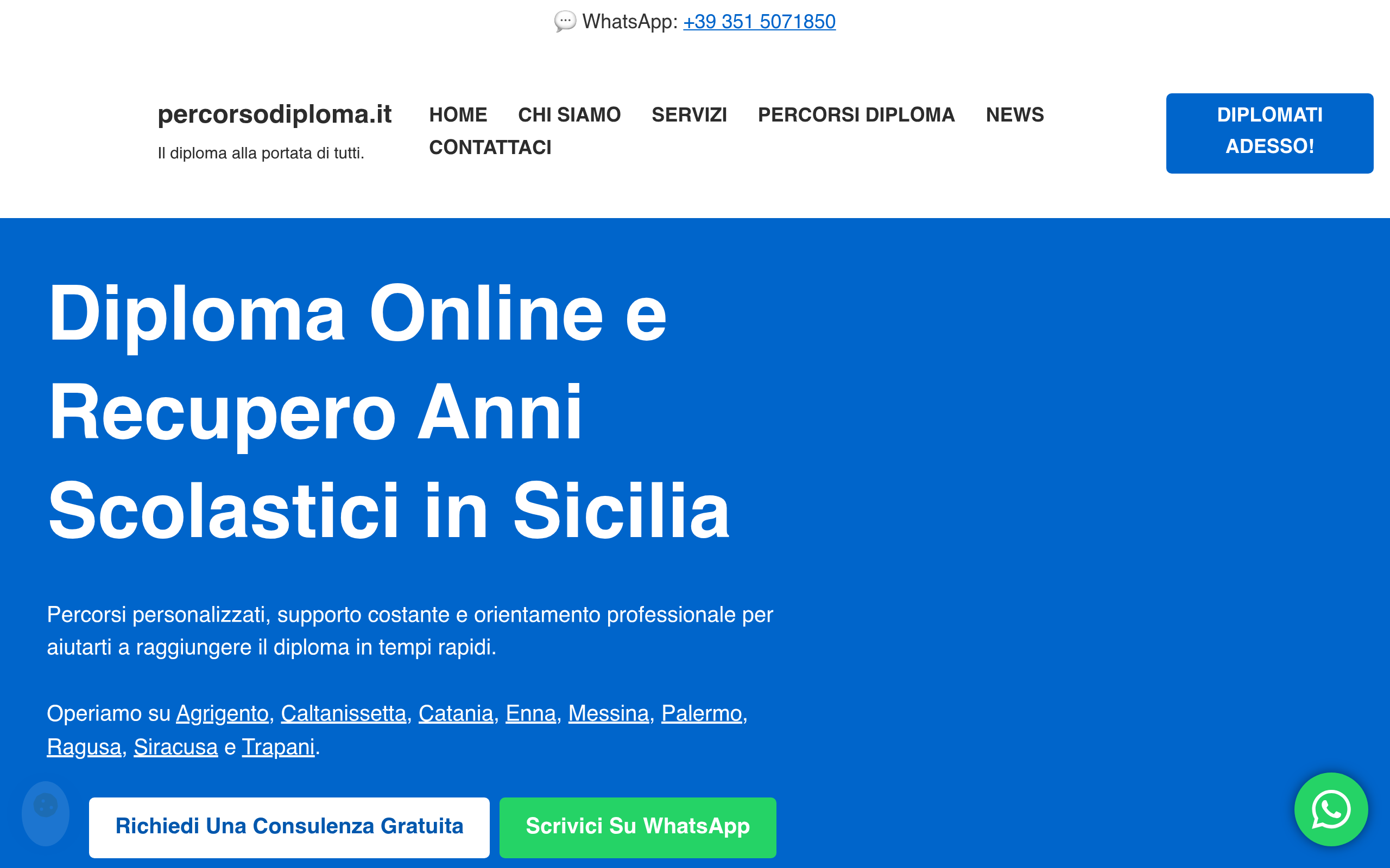 Screenshot of percorsodiploma.it