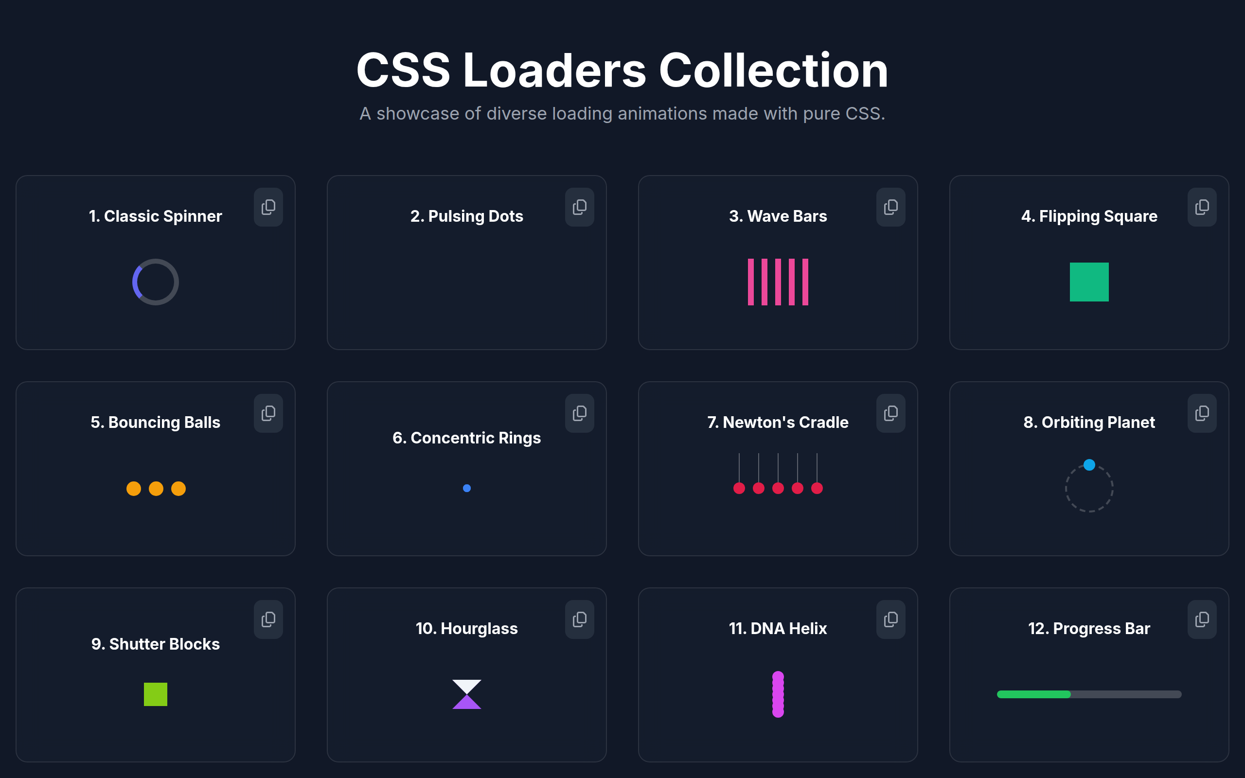 Screenshot of CSS-Loaders-Collection