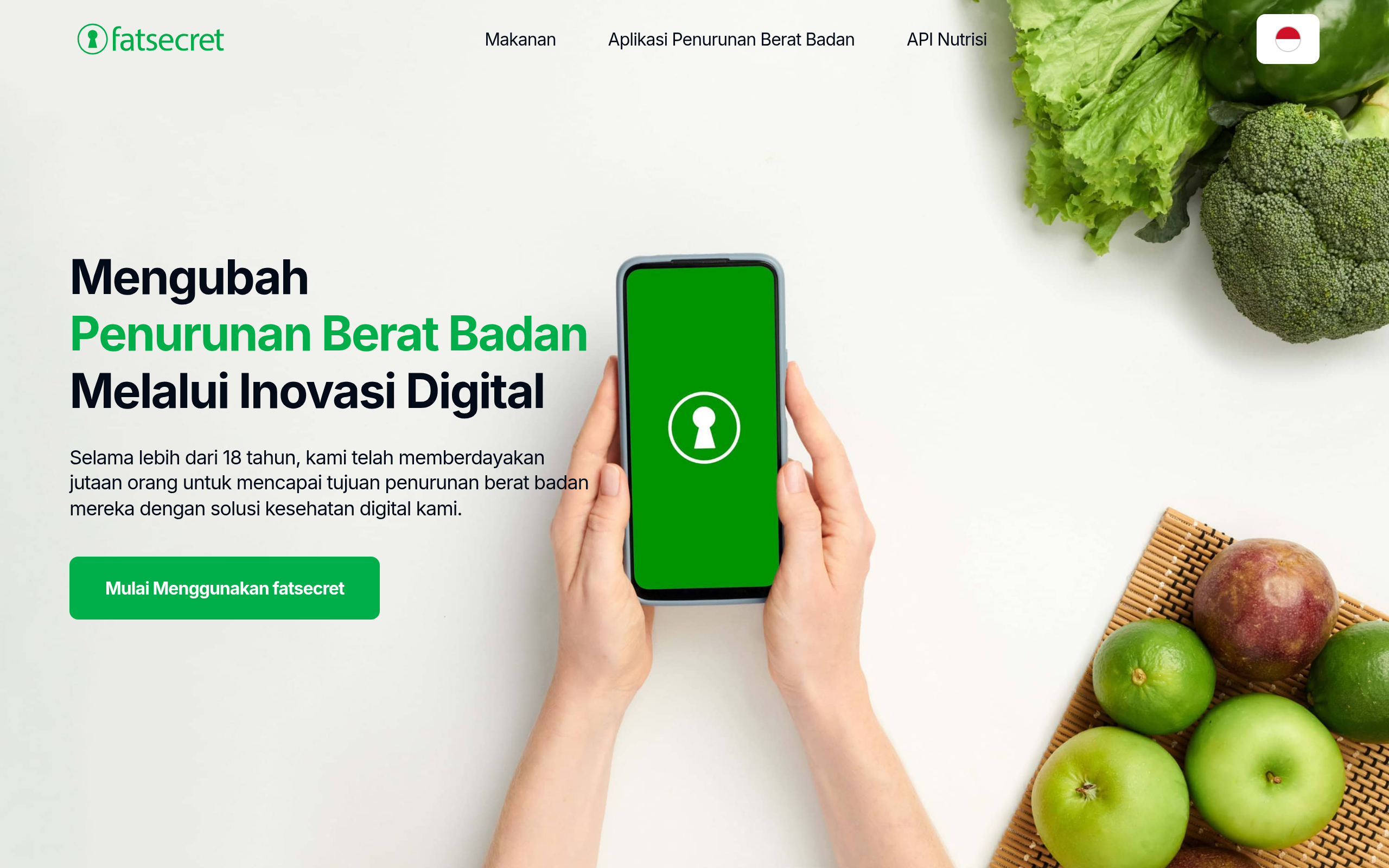 Screenshot of fatsecret.co.id