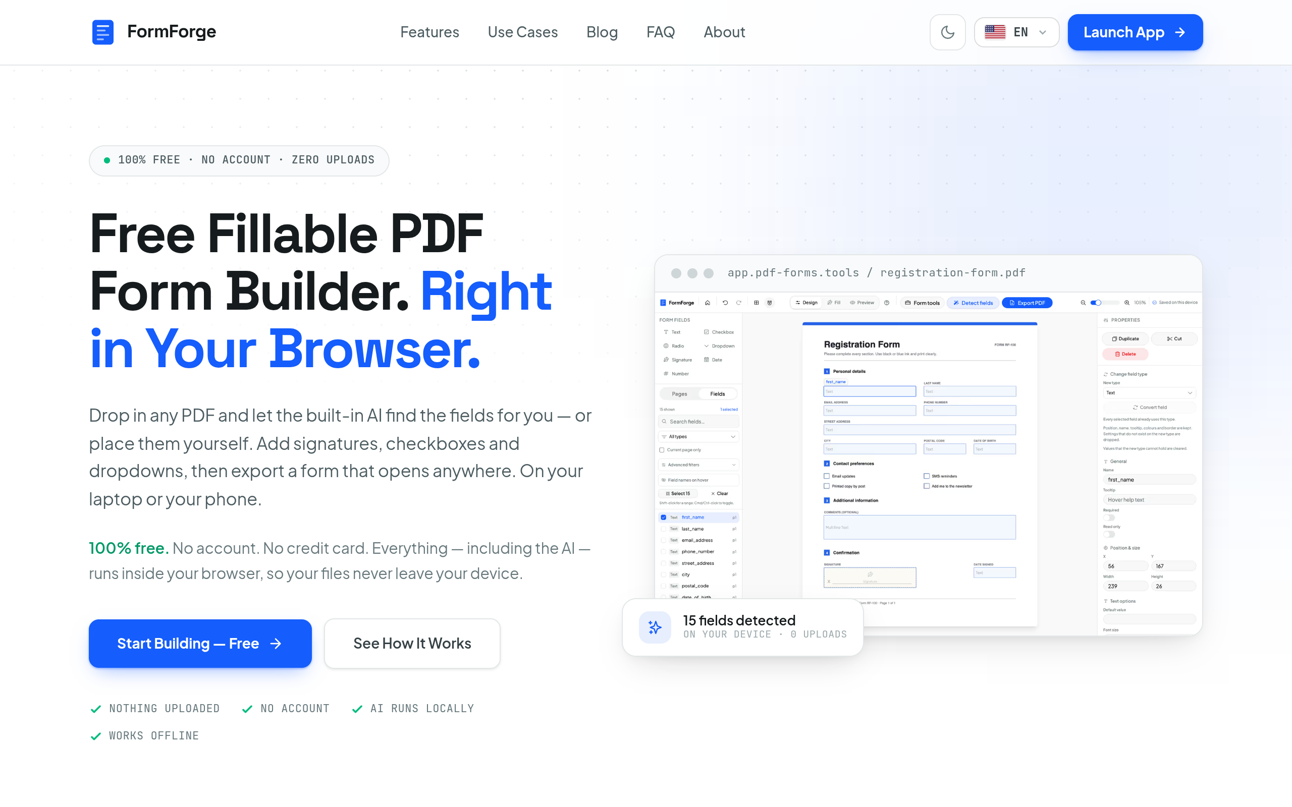 FormForge screenshot, image 1