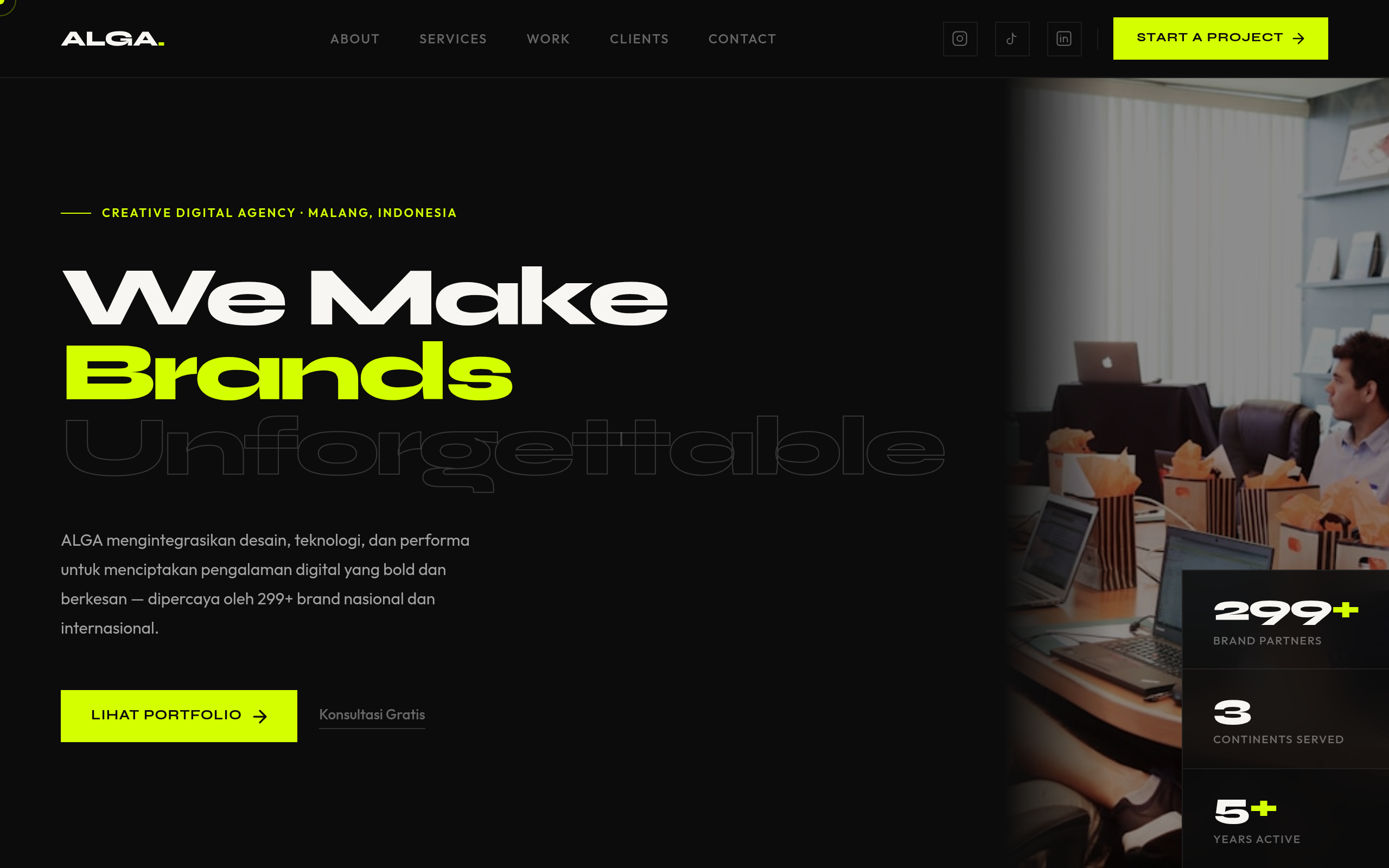 Screenshot of algacreative.com
