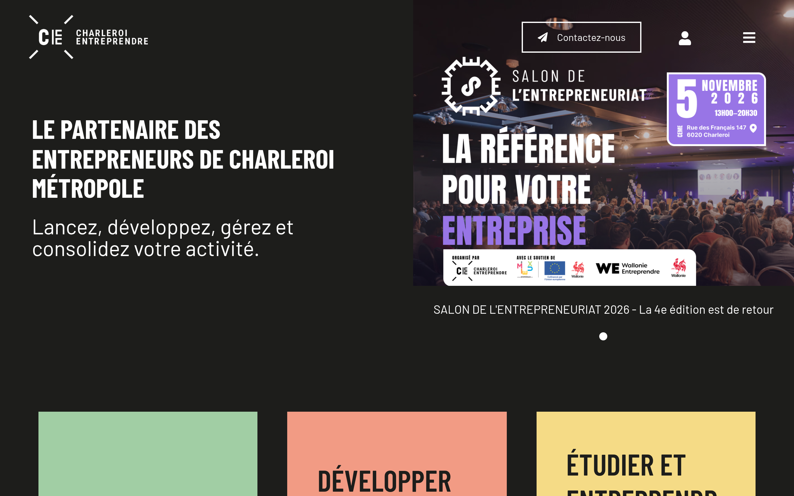 Capture d'écran de Charleroi entreprendre