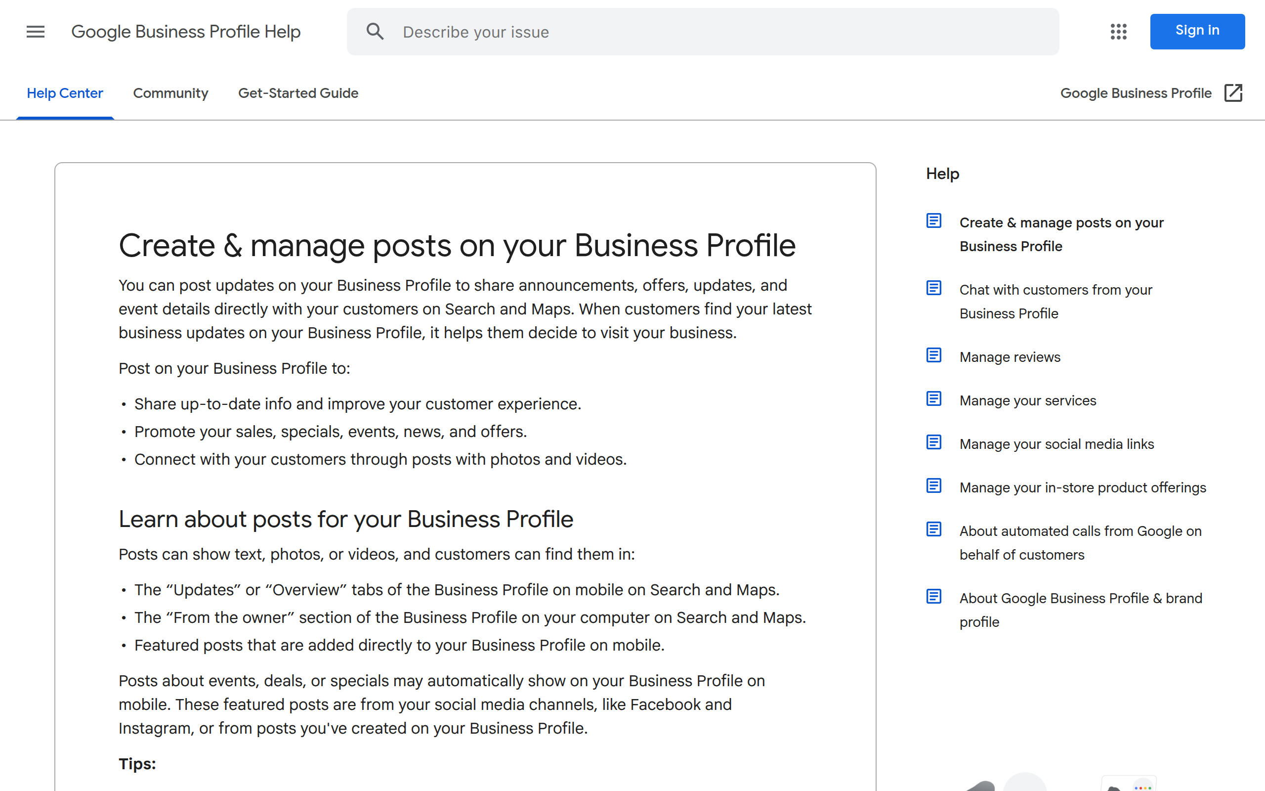Use Google Posts for local visibility Screenshot