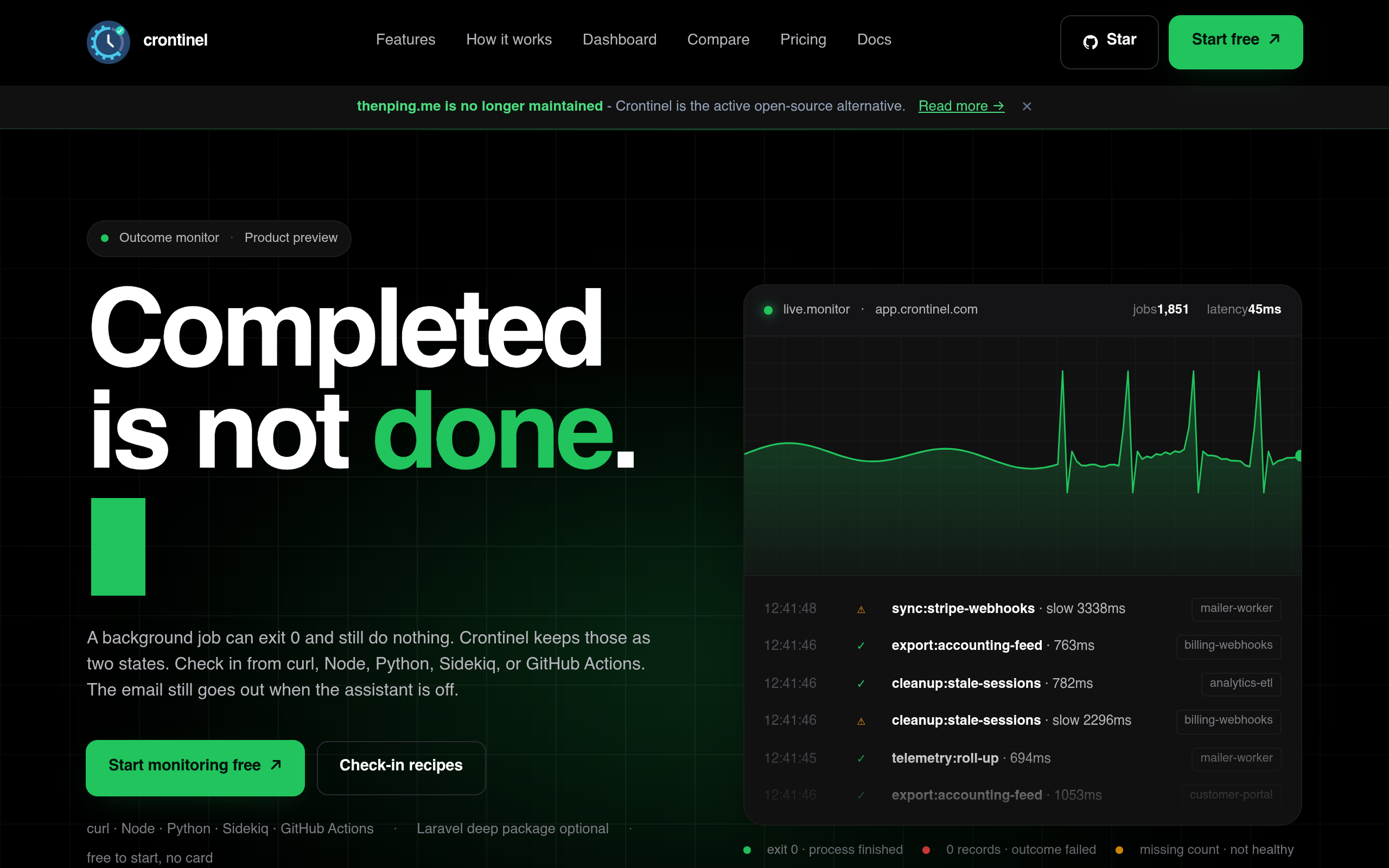 Crontinel screenshot