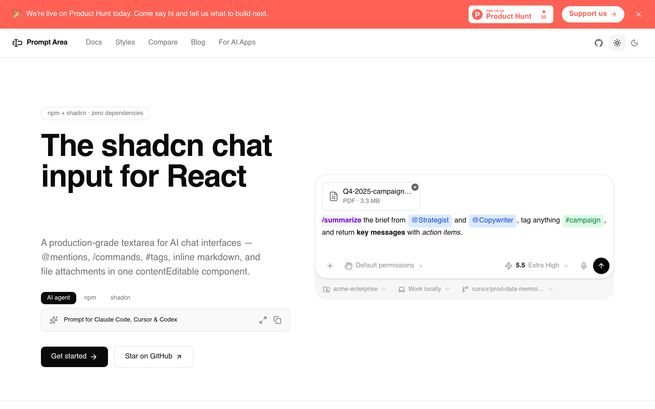 Prompt Area screenshot – image 1