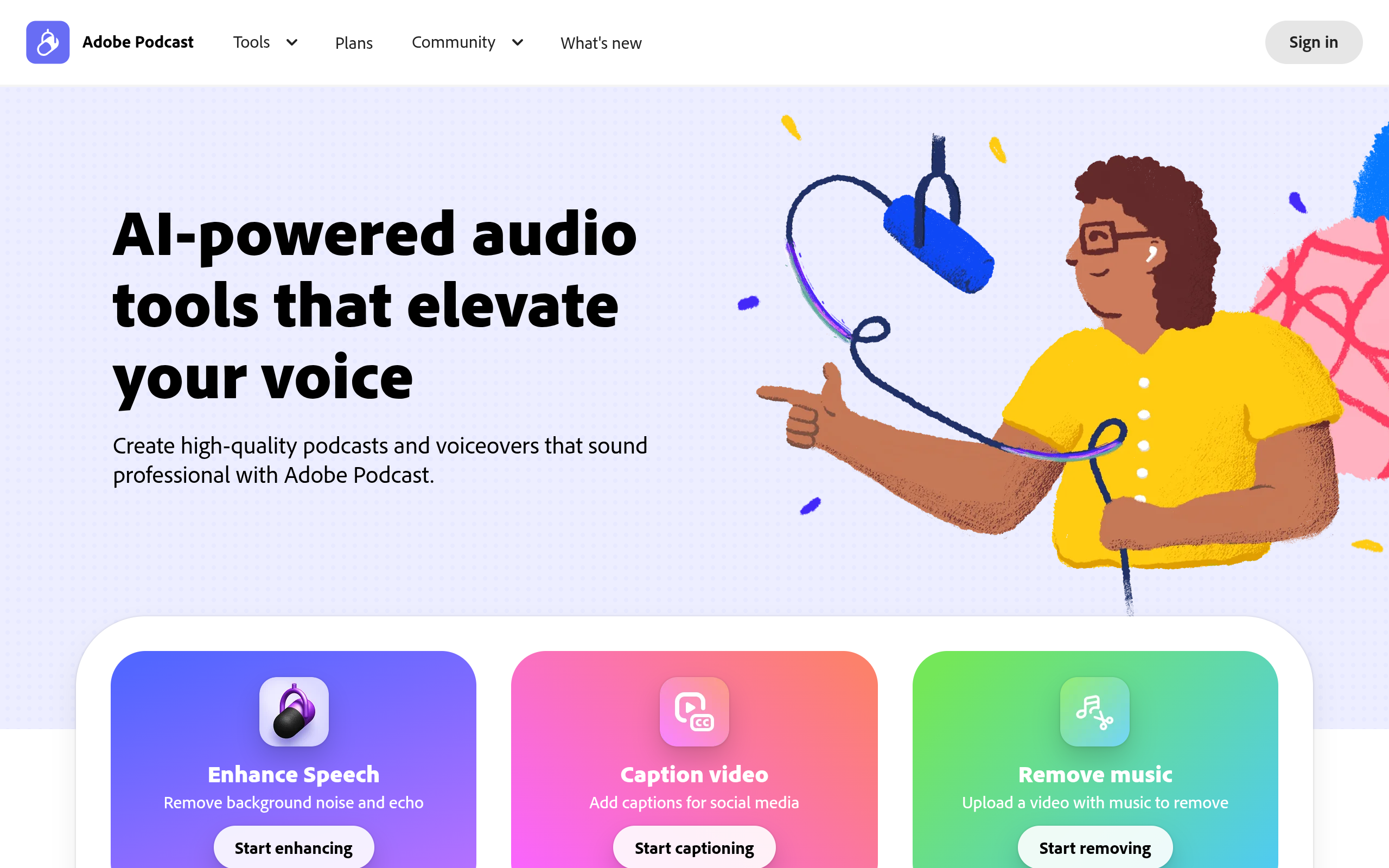 Adobe Podcast 产品截图