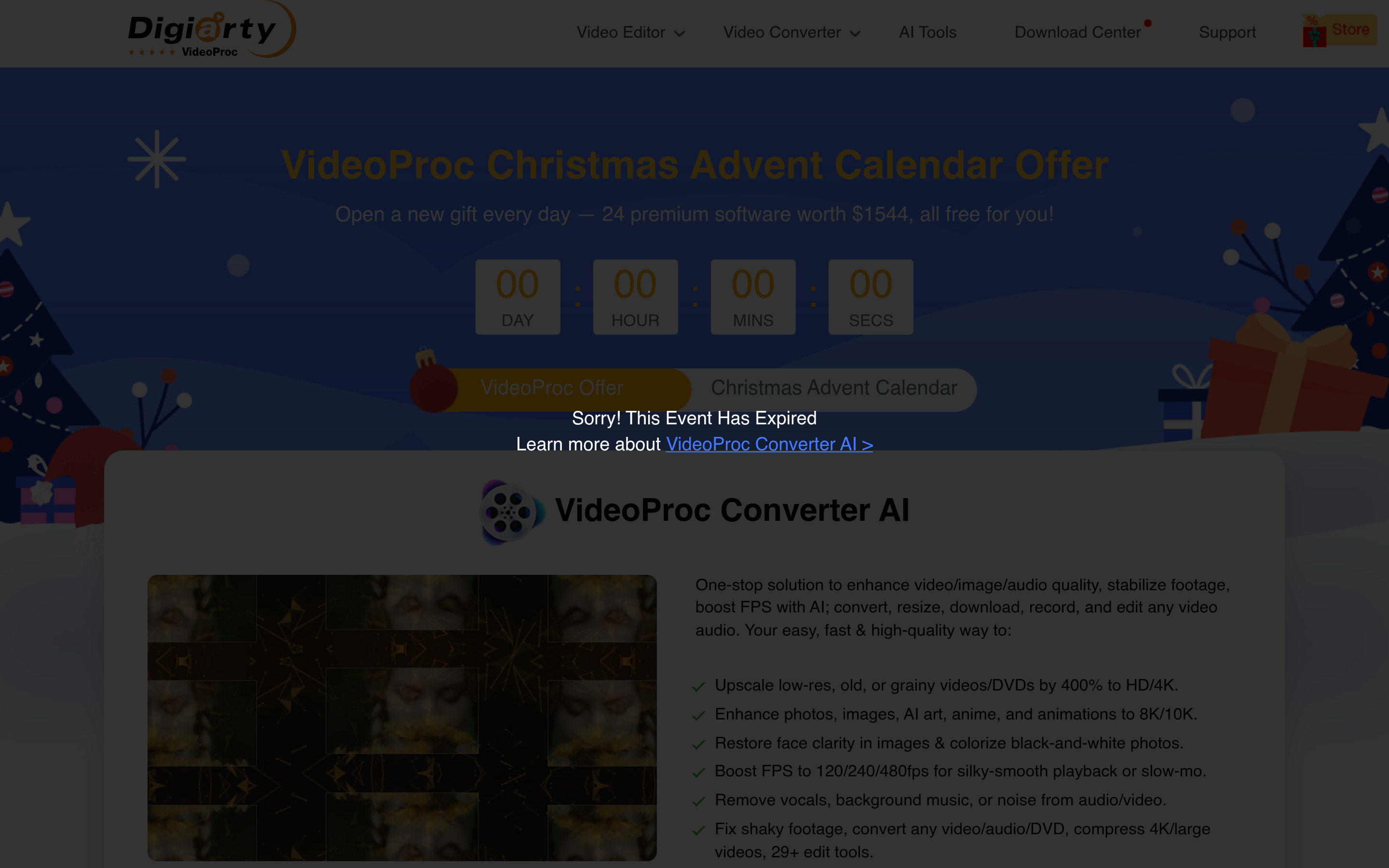 2025 VideoProc Converter AI Christmas Advent Calendar Giveaway 介面截圖