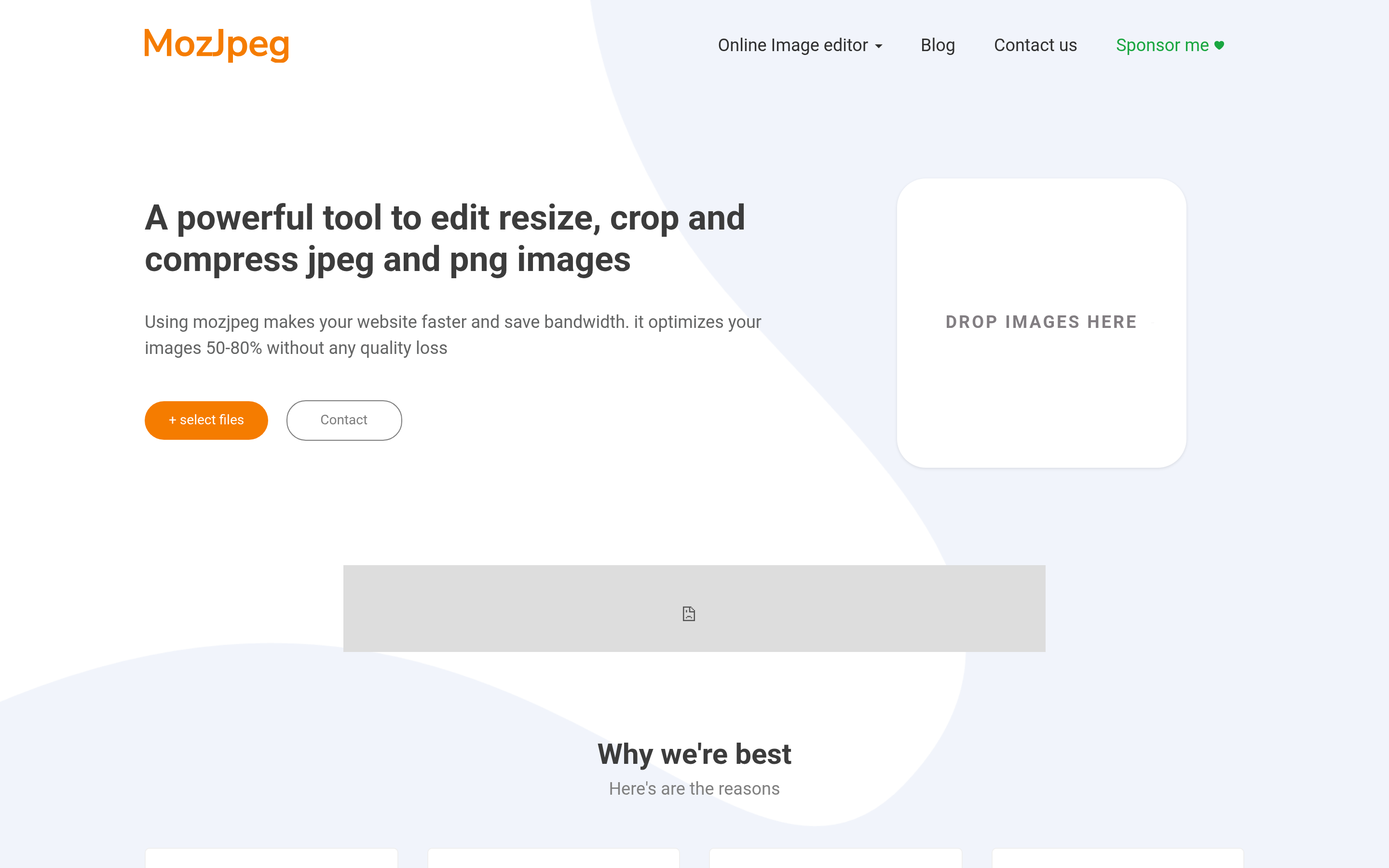 MozJpeg - Compress/edit images online. 介面截圖