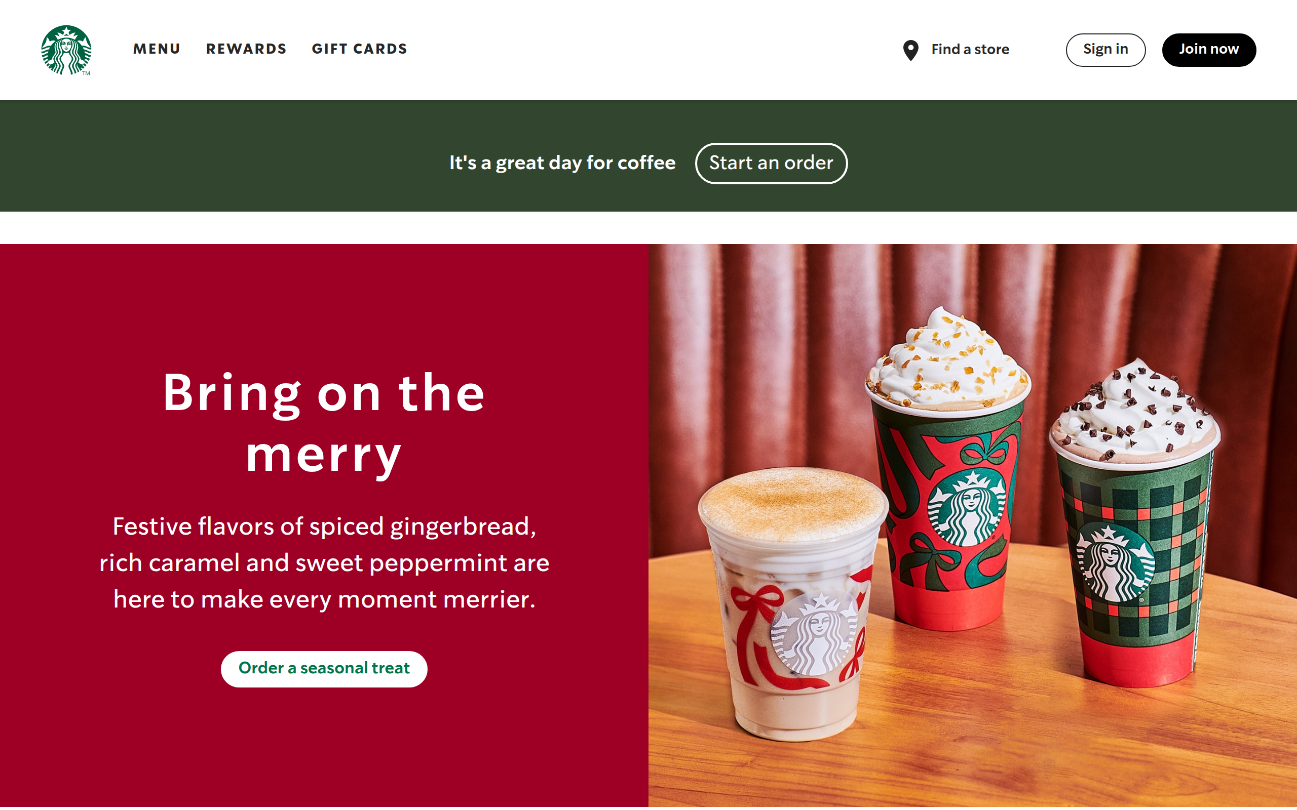 Starbucks.com screenshot