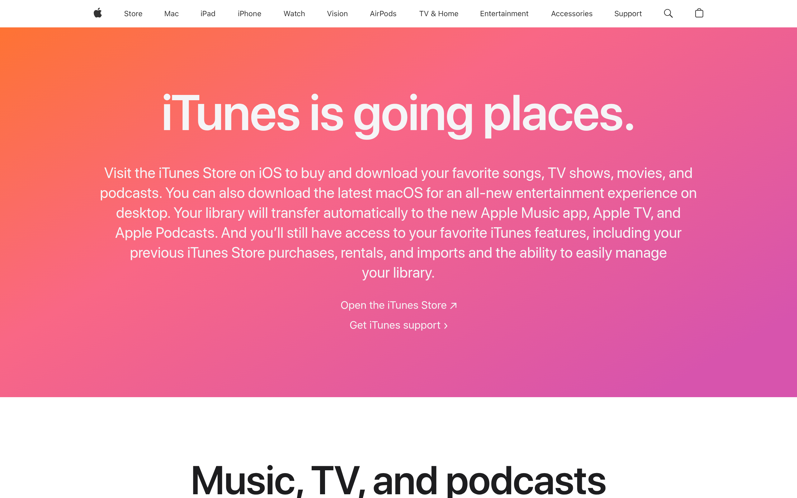 Screenshot of itunes.apple.com