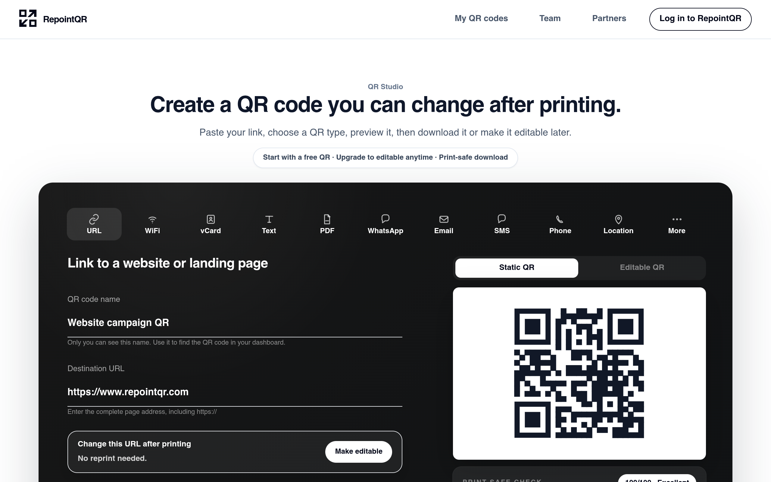 Free QR Code Generator screenshot – image 1