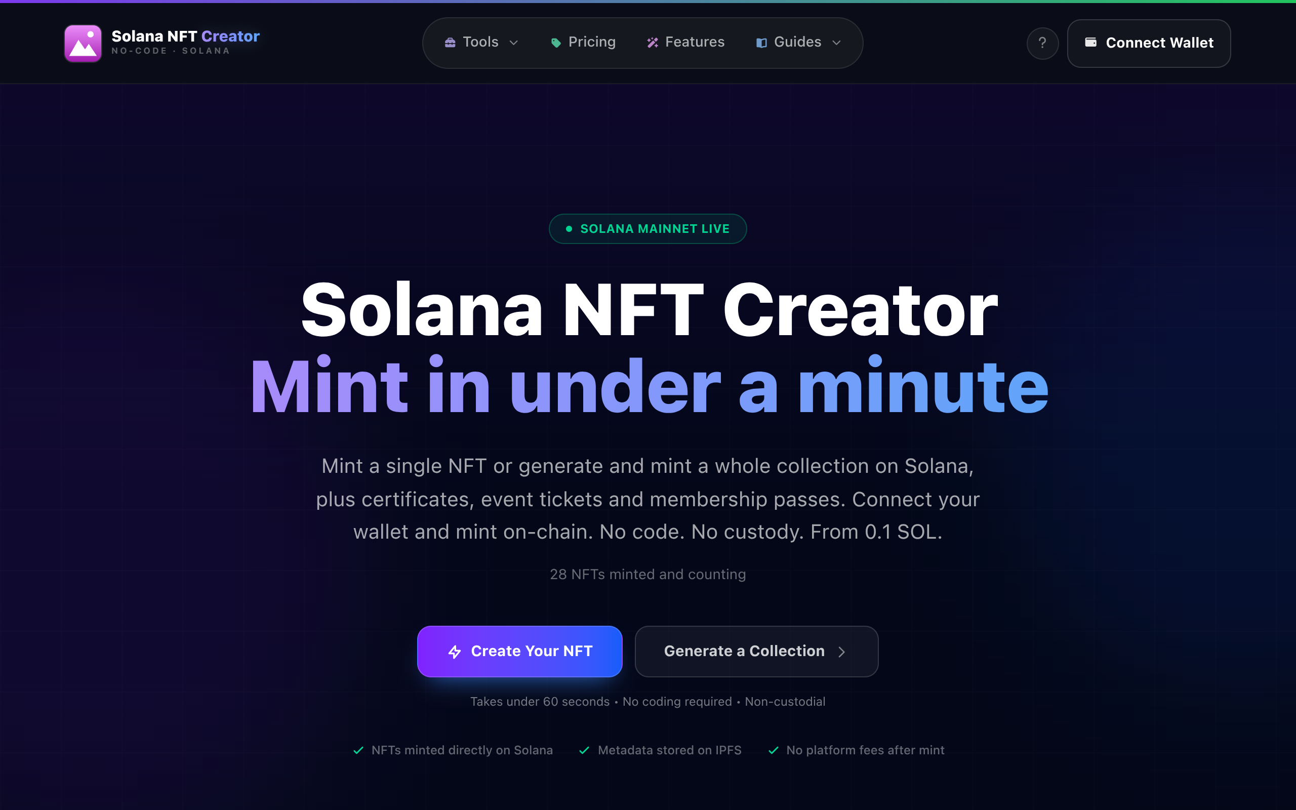 Solana NFT Creator screenshot – image 1