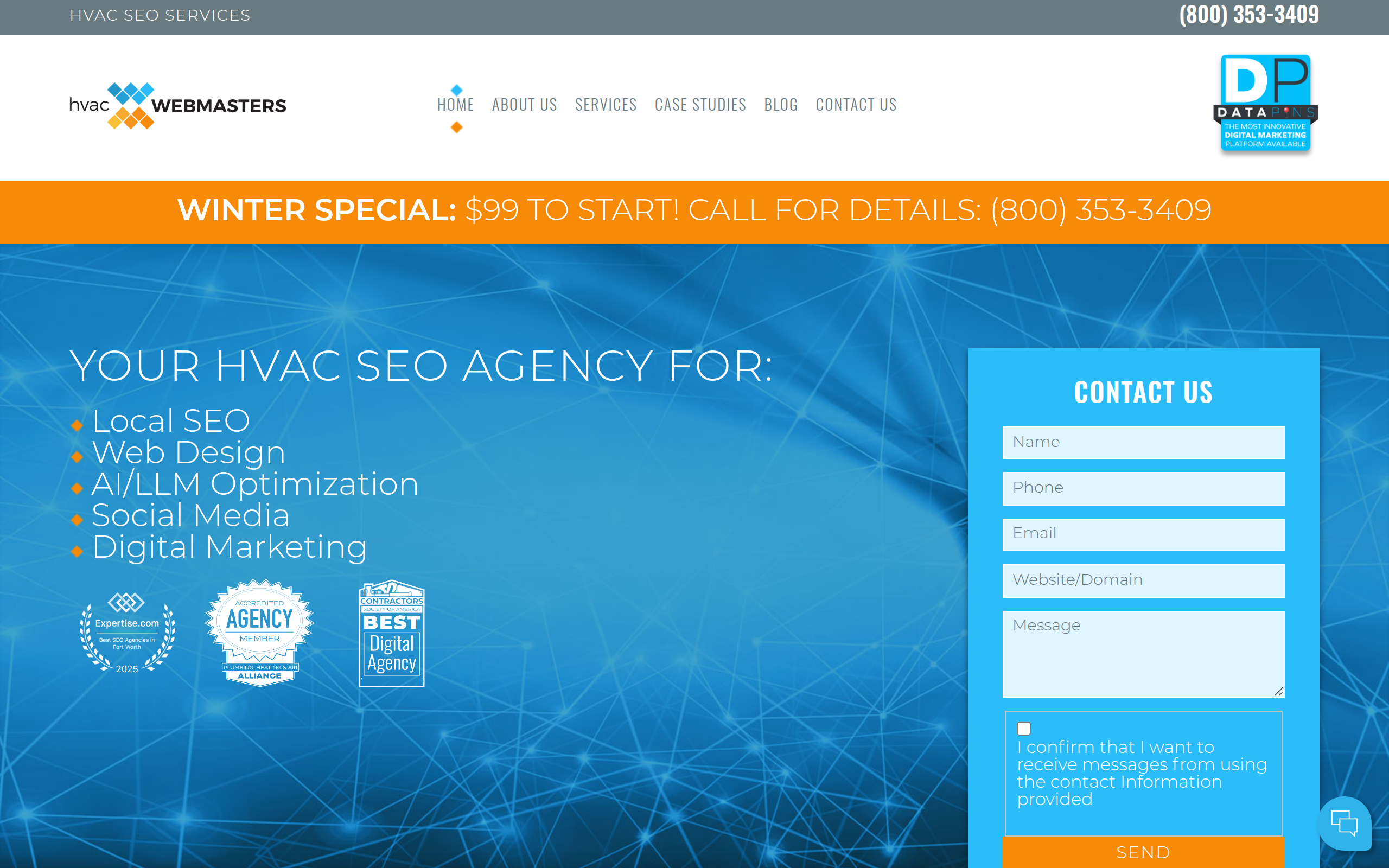 HVAC Webmasters Screenshot