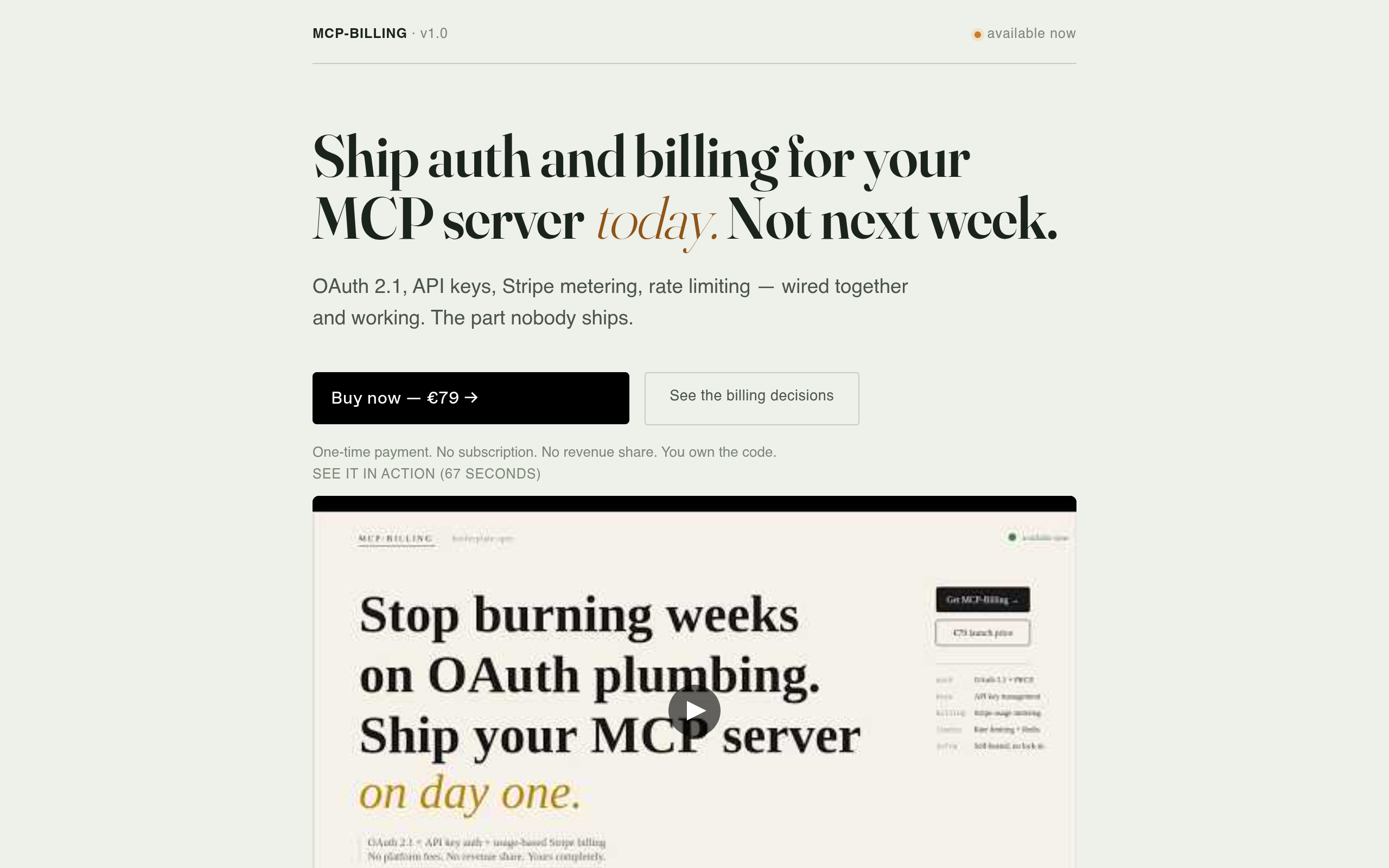 MCP-Billing screenshot – image 1